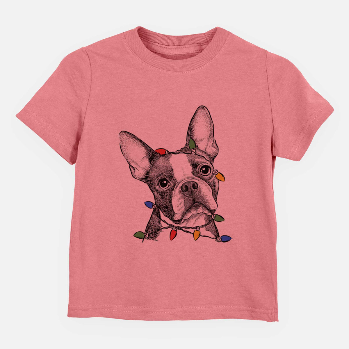 Christmas Lights Dee Dee the Boston Terrier - Kids/Youth/Toddler Shirt