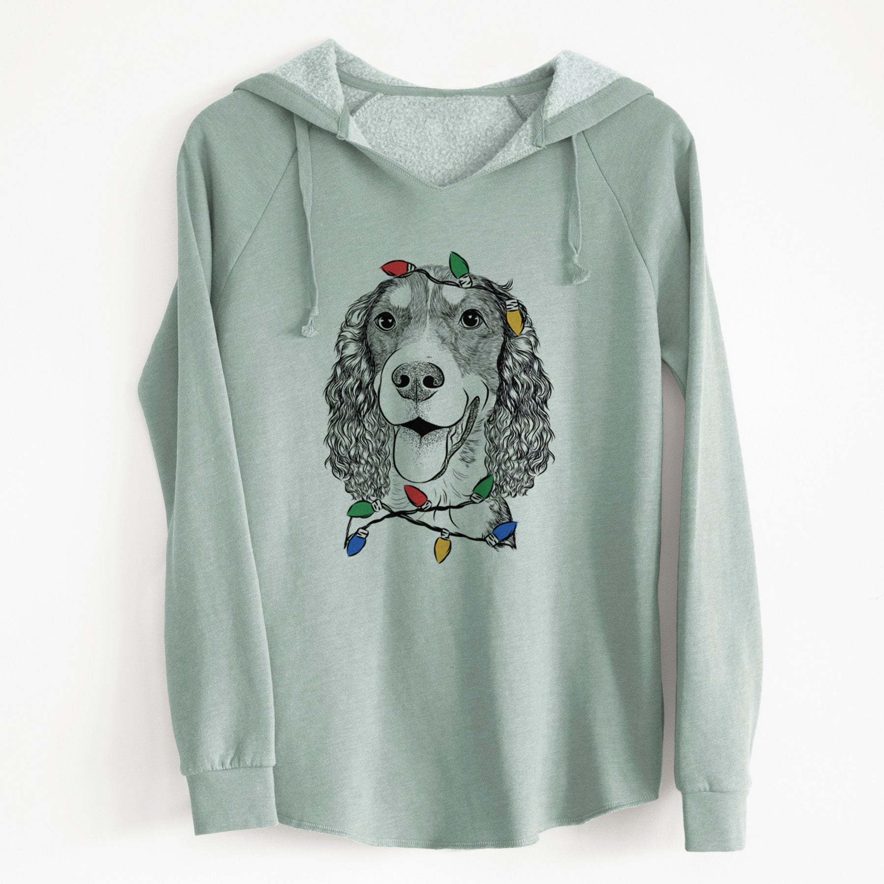 Christmas Lights Delilah the English Springer Spaniel - Cali Wave Hooded Sweatshirt