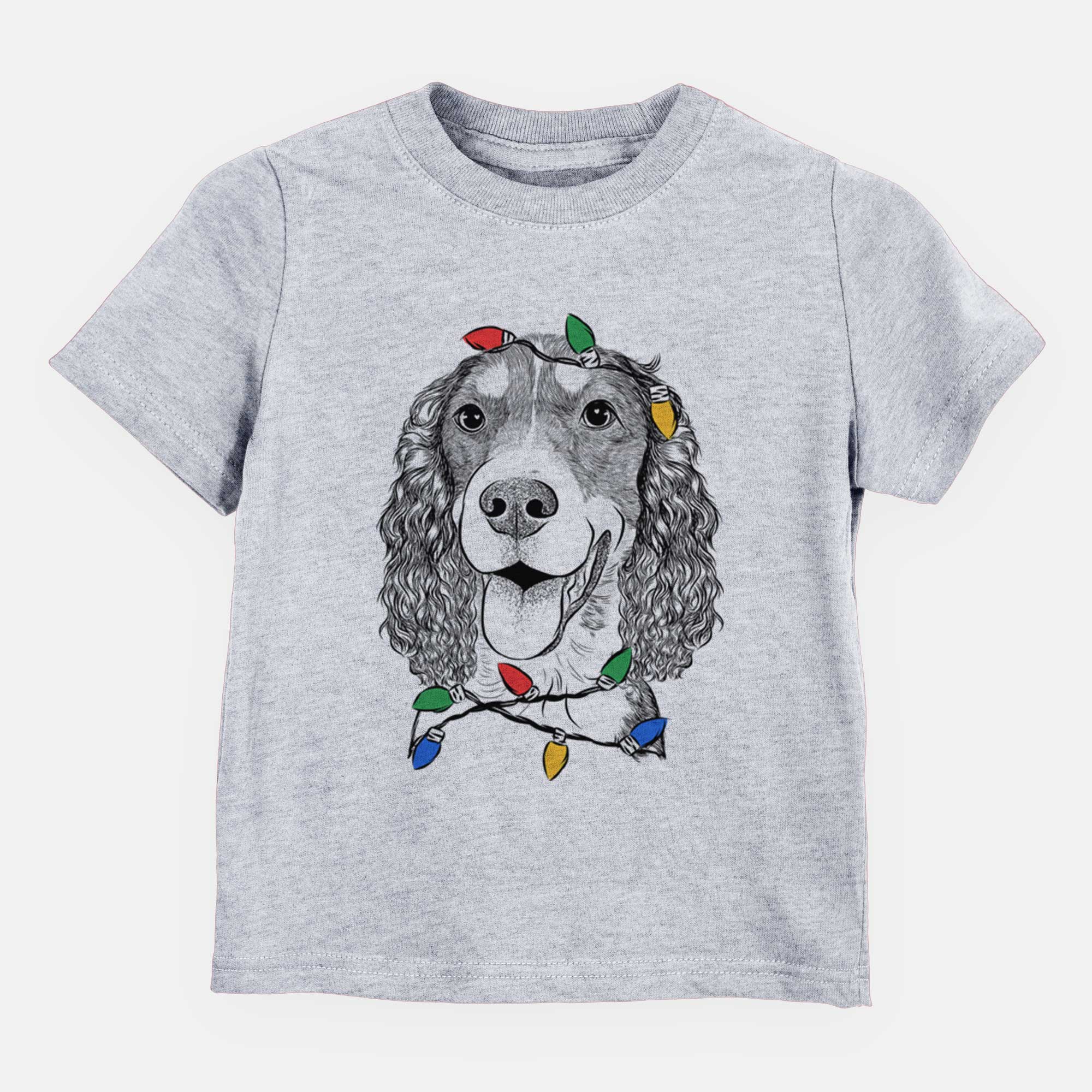 Christmas Lights Delilah the English Springer Spaniel - Kids/Youth/Toddler Shirt