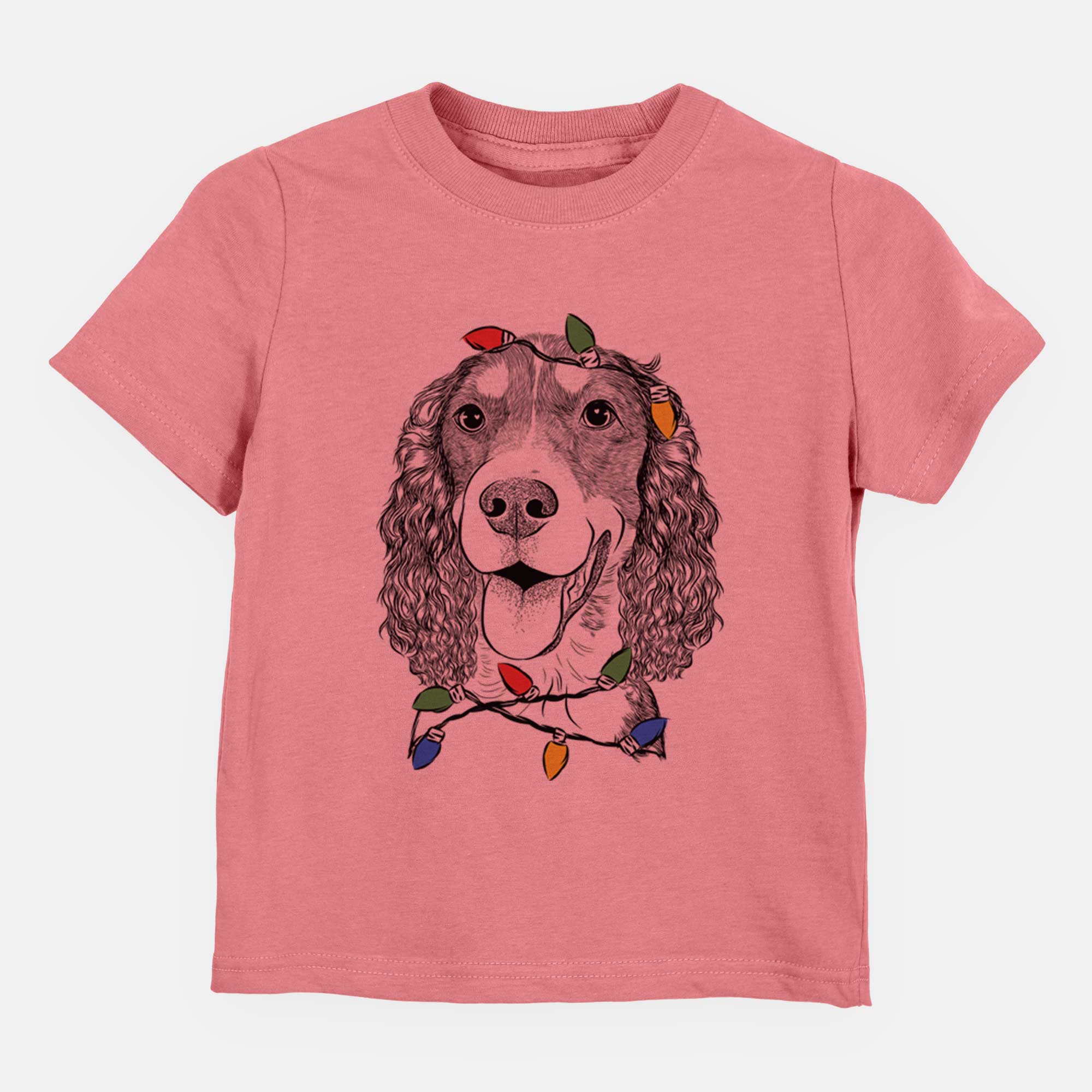 Christmas Lights Delilah the English Springer Spaniel - Kids/Youth/Toddler Shirt