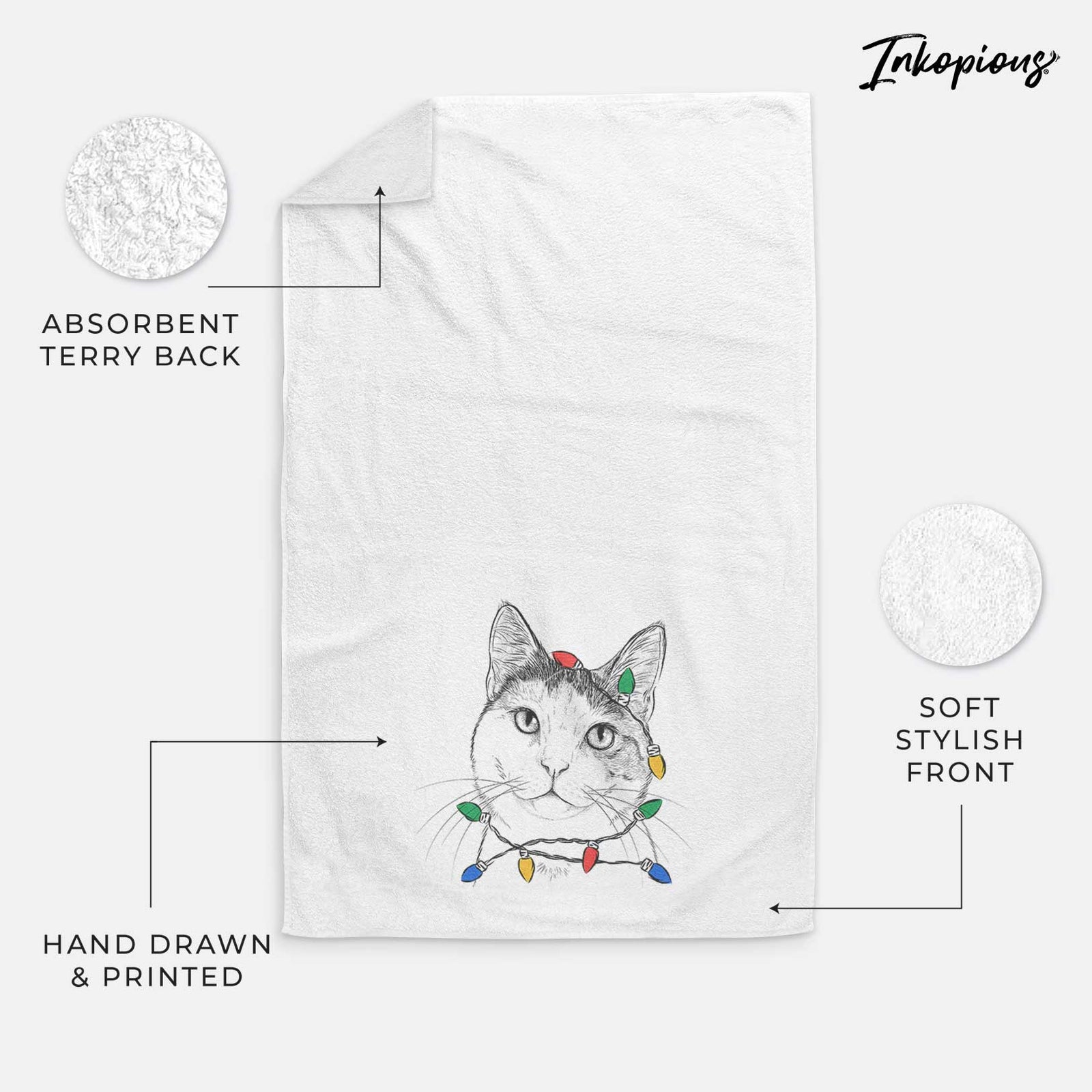 Denver the Calico Cat Decorative Hand Towel