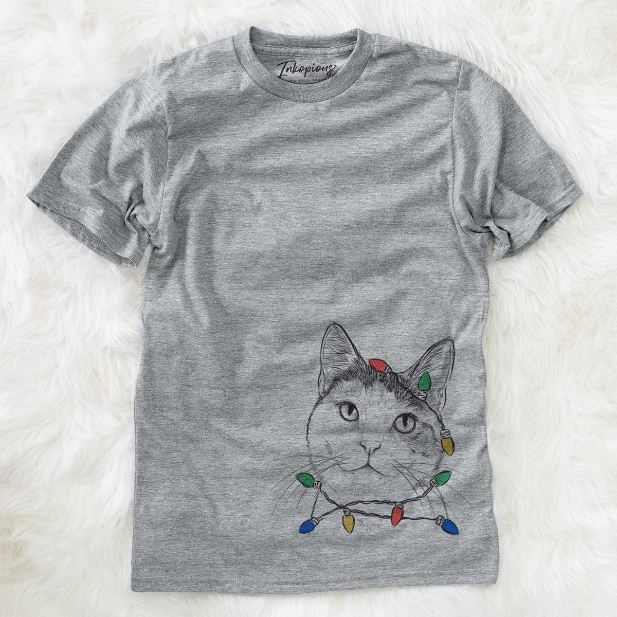 Christmas Lights Denver the Calico Cat - Unisex Crewneck