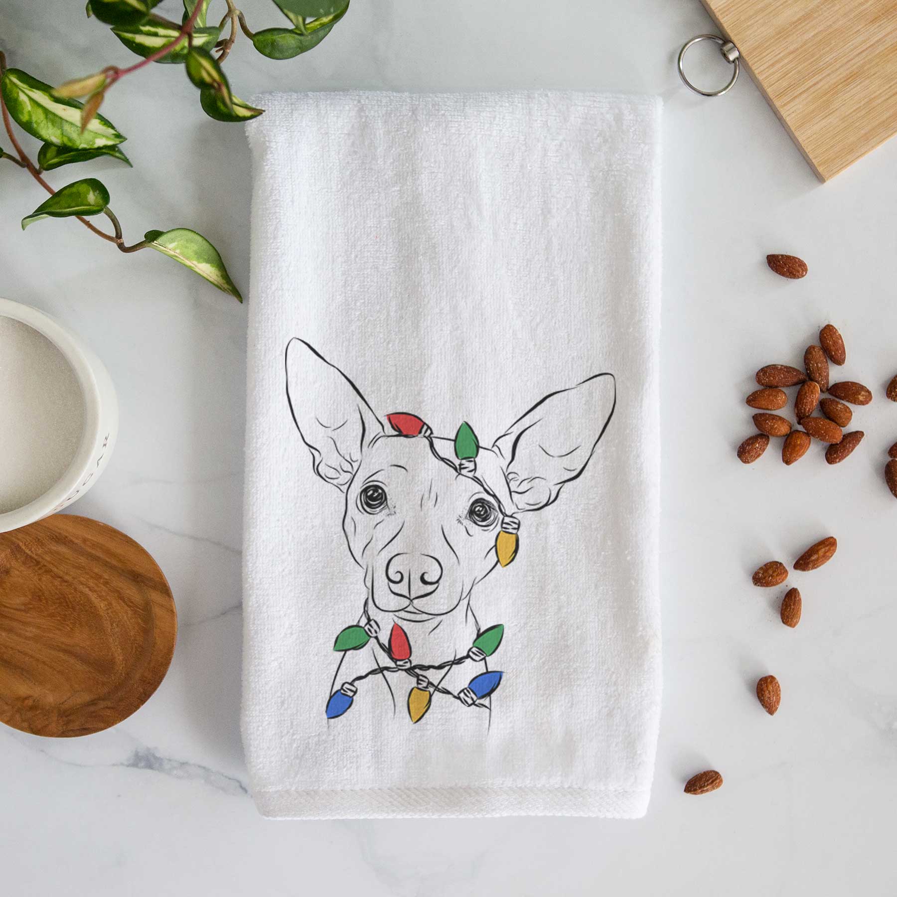 Desi the American Hairless Terrier Decorative Hand Towel