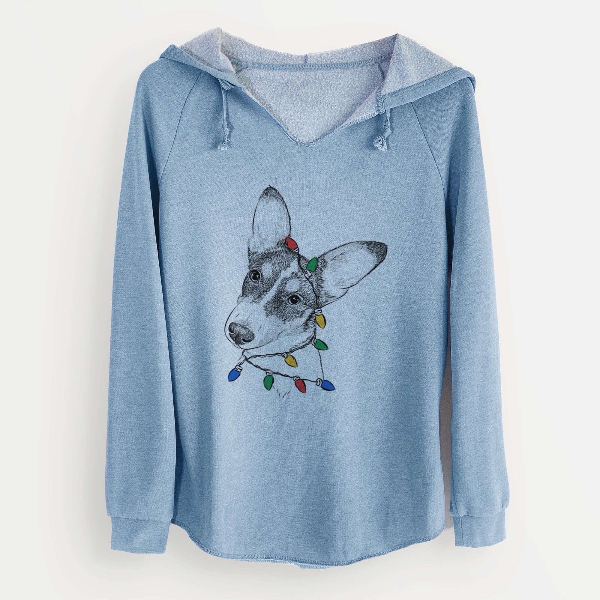 Christmas Lights Dexter the Corgi - Cali Wave Hooded Sweatshirt