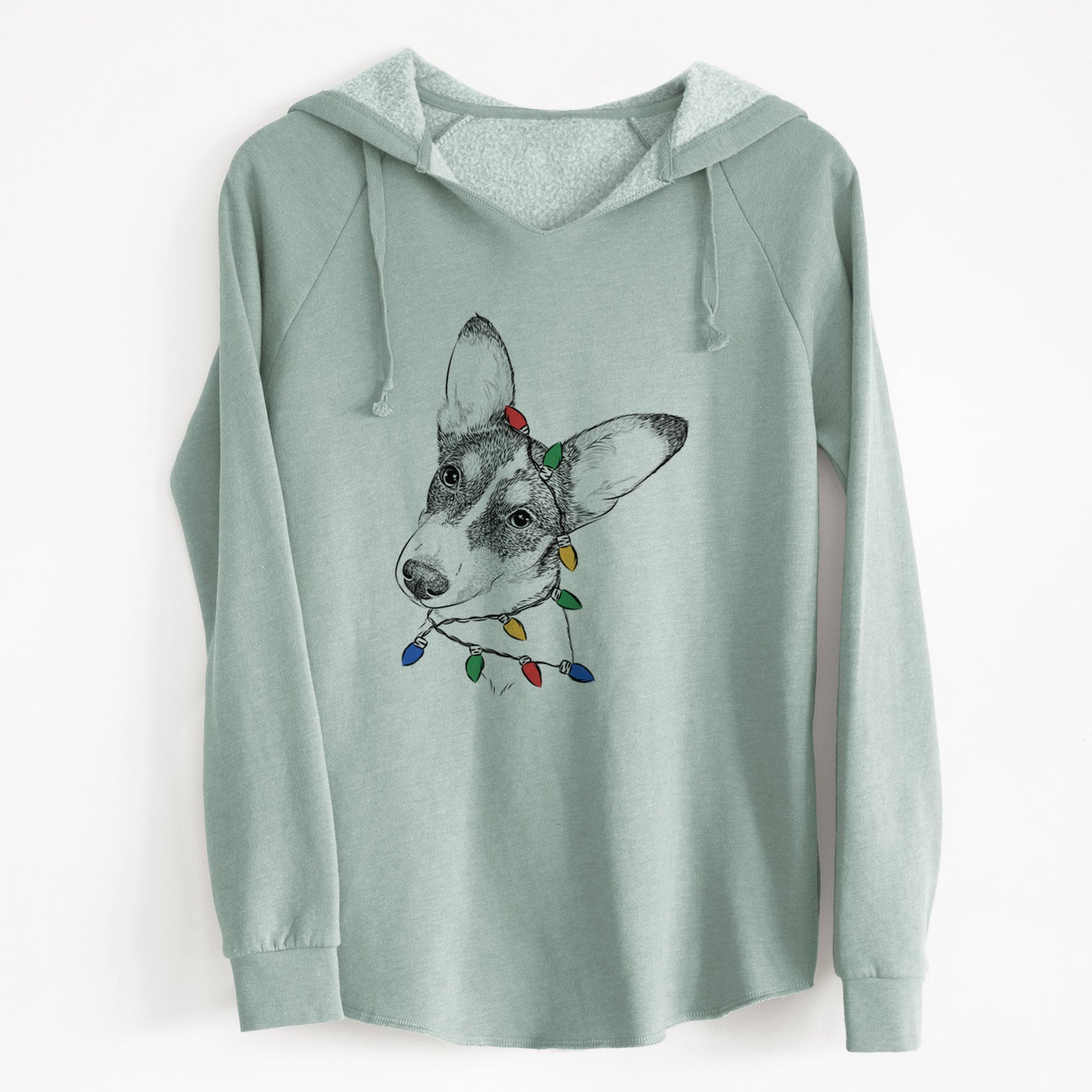 Christmas Lights Dexter the Corgi - Cali Wave Hooded Sweatshirt