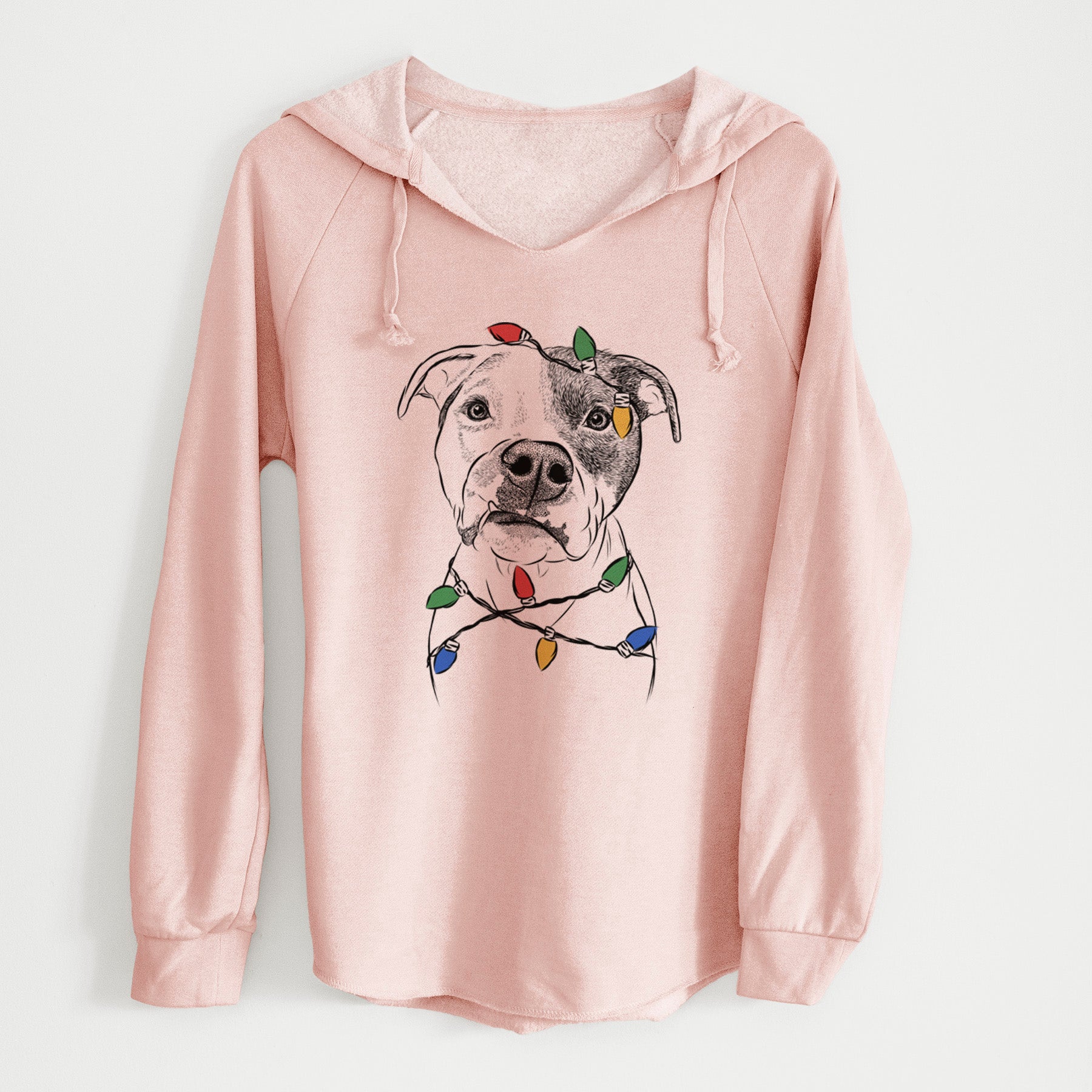 Christmas Lights Dexter the Pitbull - Cali Wave Hooded Sweatshirt