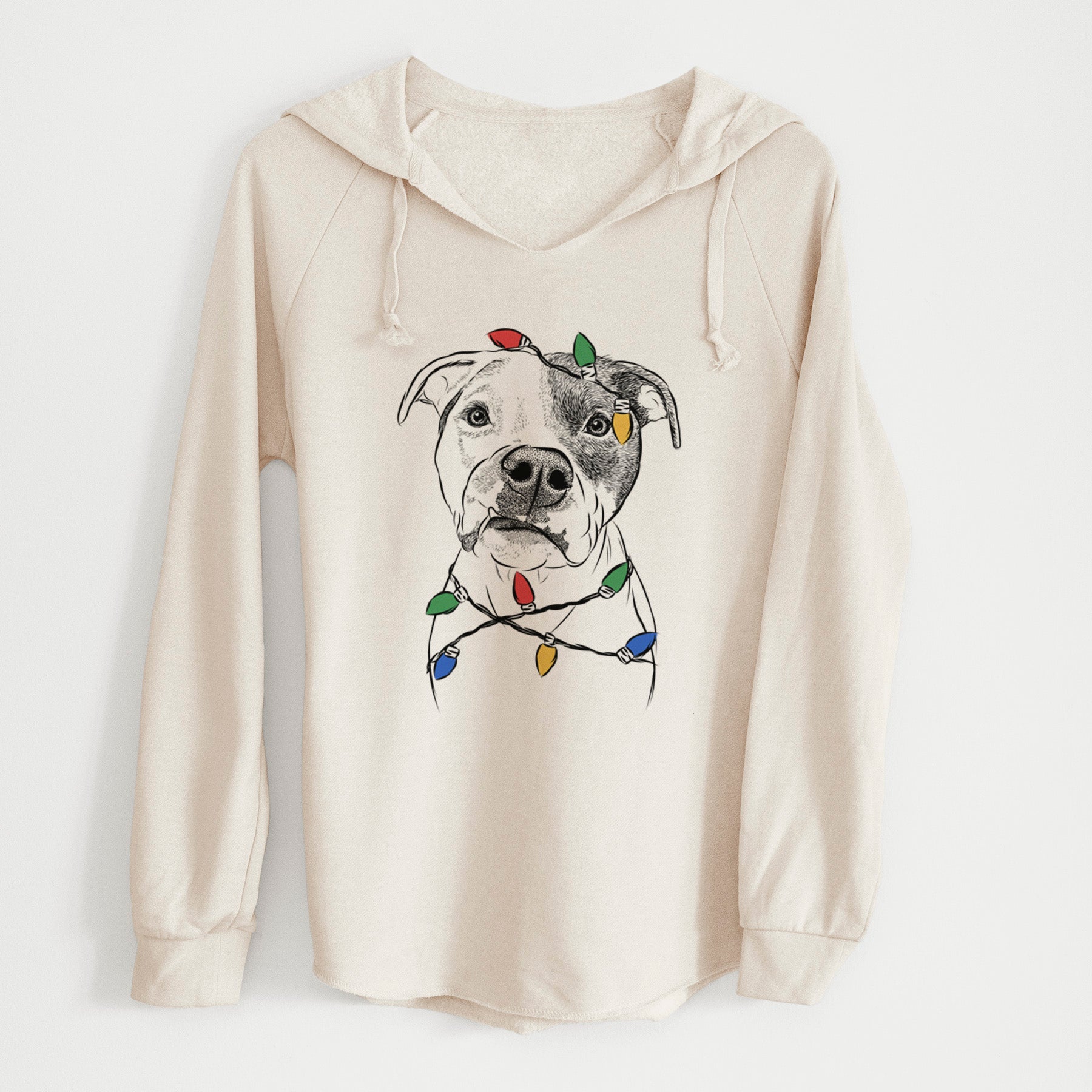 Christmas Lights Dexter the Pitbull - Cali Wave Hooded Sweatshirt