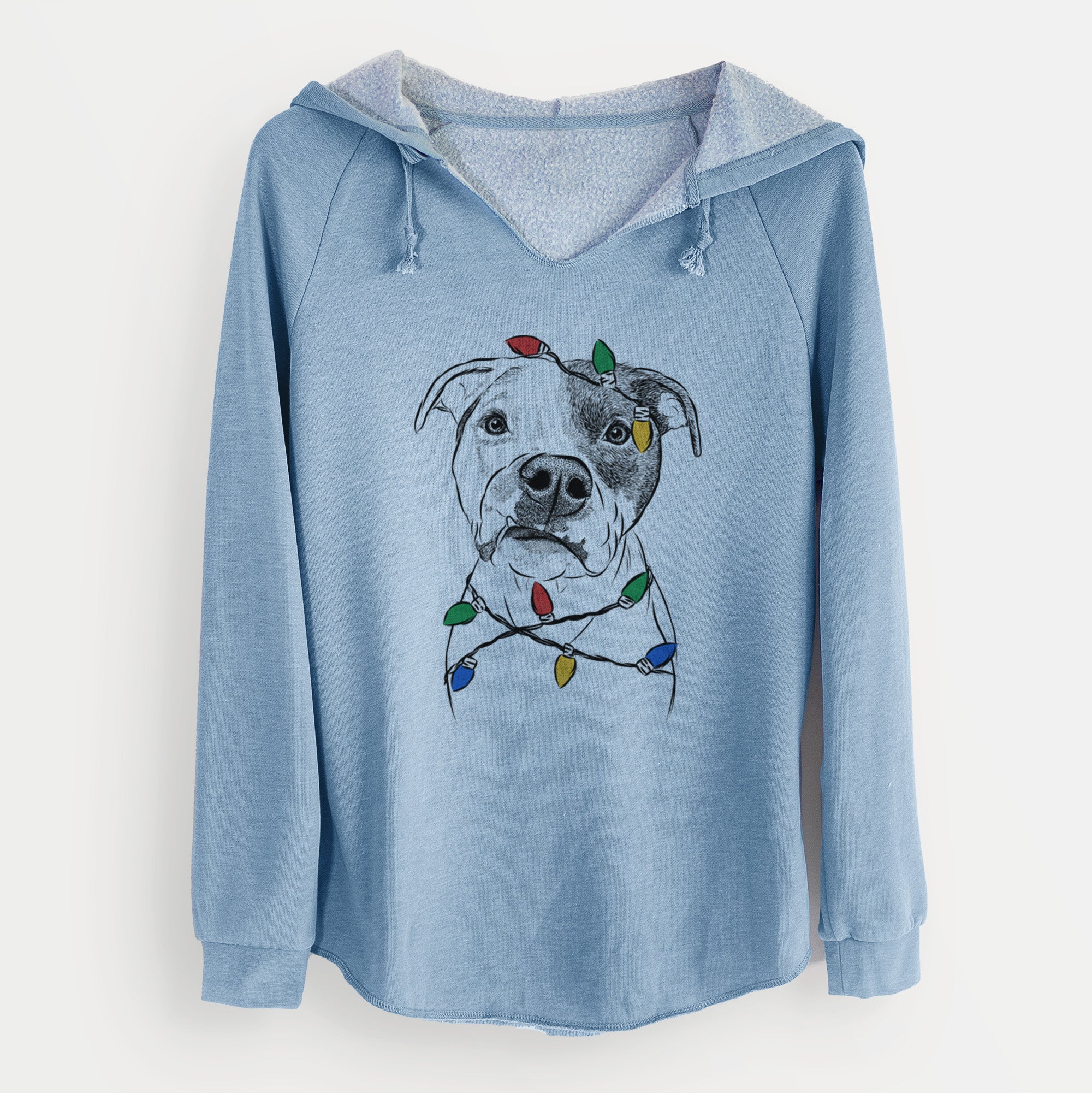 Christmas Lights Dexter the Pitbull - Cali Wave Hooded Sweatshirt