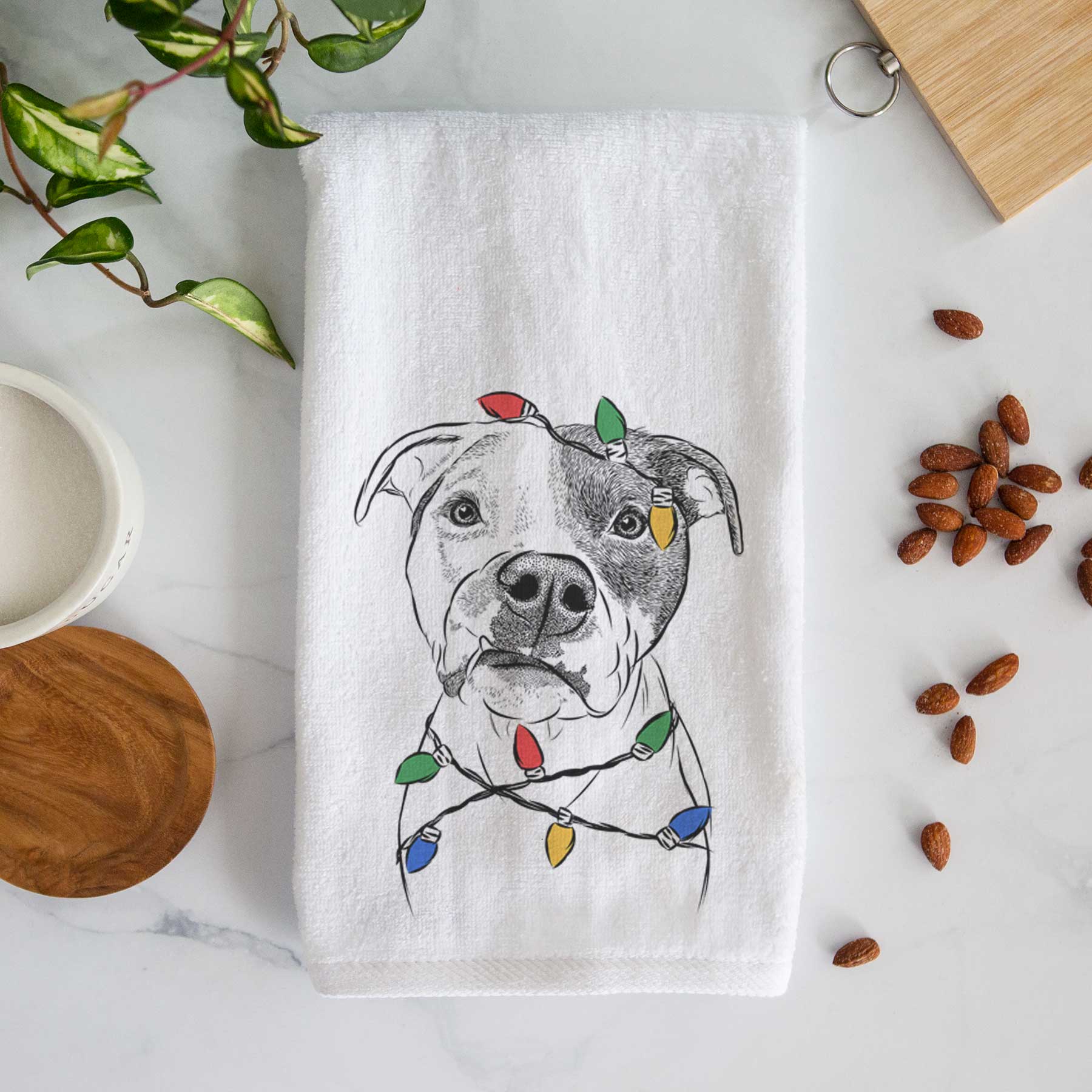 Dexter the Pitbull Decorative Hand Towel