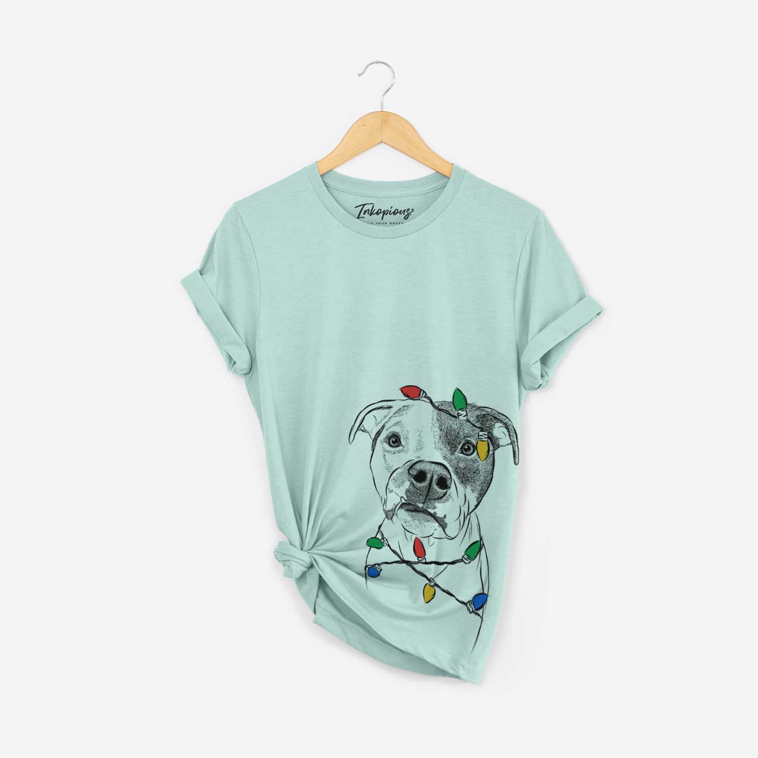 Christmas Lights Dexter the Pitbull - Unisex Crewneck