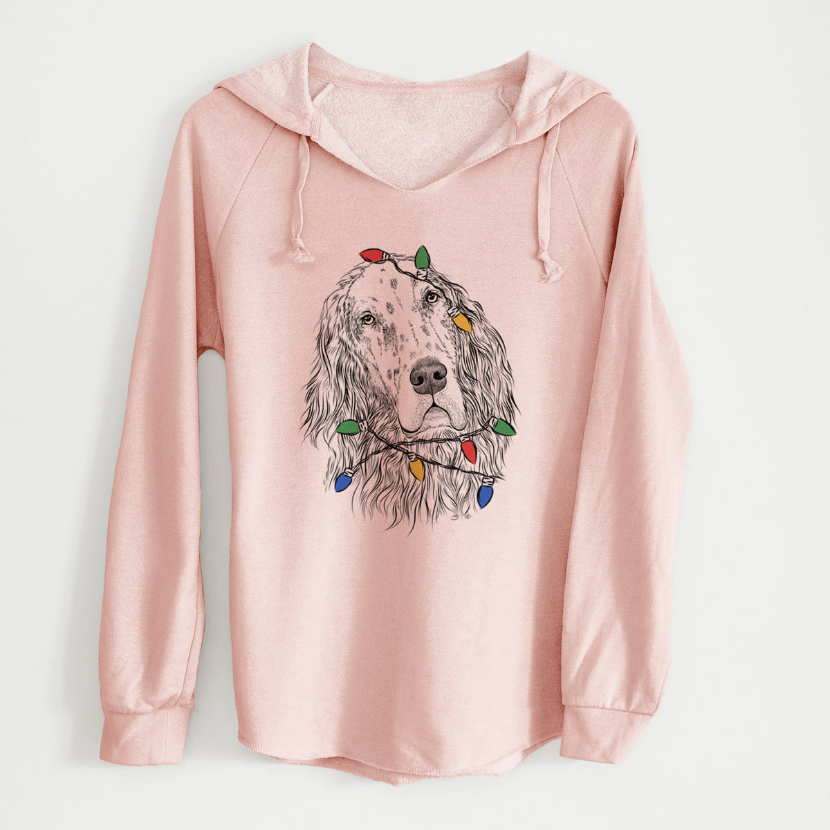 Christmas Lights Dexter the English Setter - Cali Wave Hooded Sweatshirt