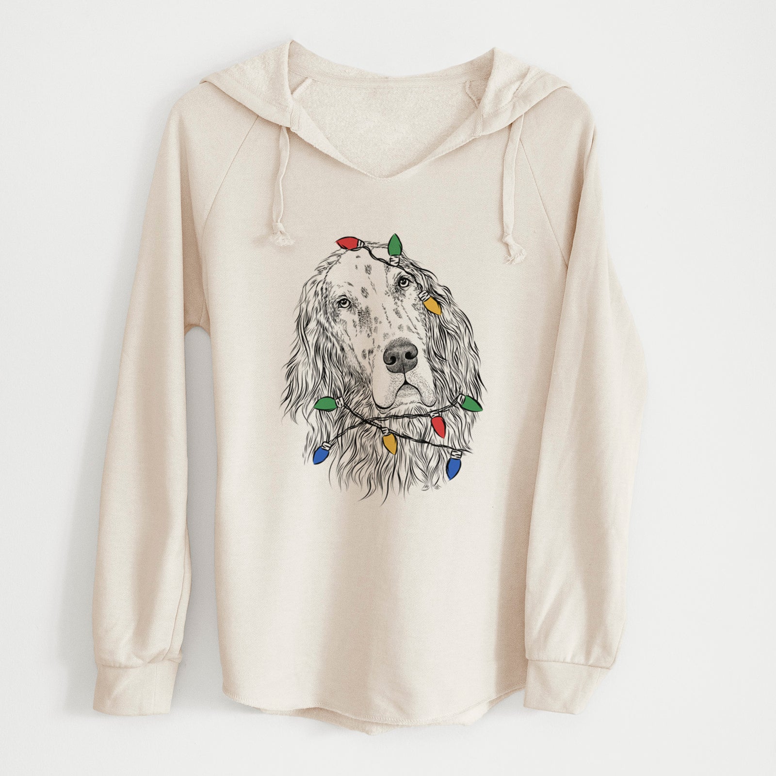 Christmas Lights Dexter the English Setter - Cali Wave Hooded Sweatshirt