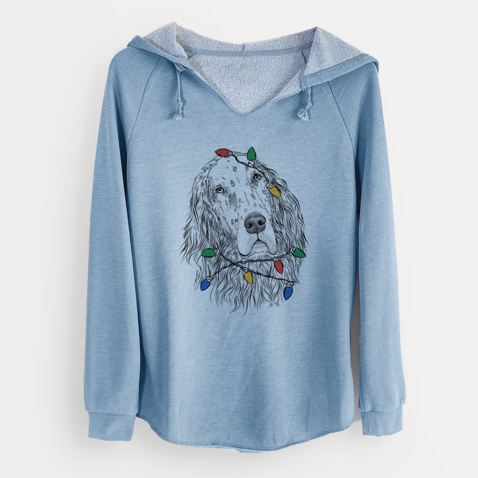 Christmas Lights Dexter the English Setter - Cali Wave Hooded Sweatshirt