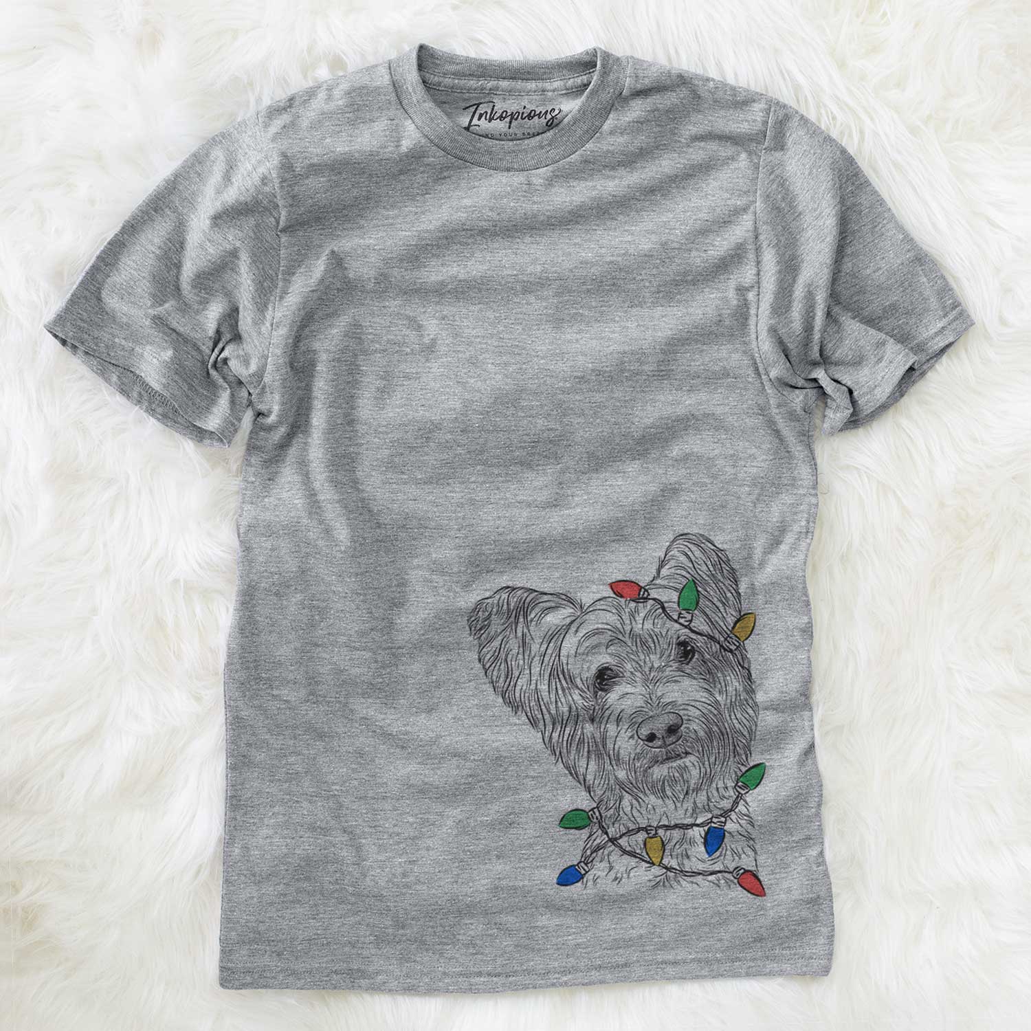 Christmas Lights Dexter the Terrier Mix - Unisex Crewneck
