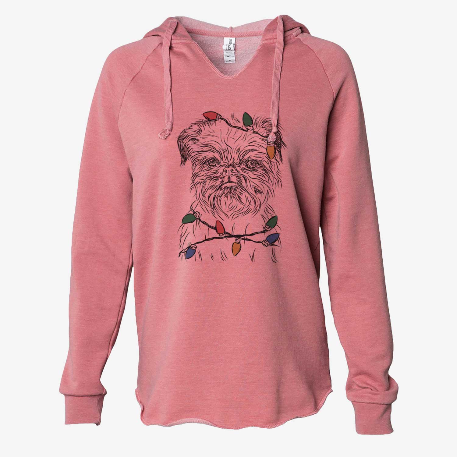 Christmas Lights Digby the Brussels Griffon - Cali Wave Hooded Sweatshirt