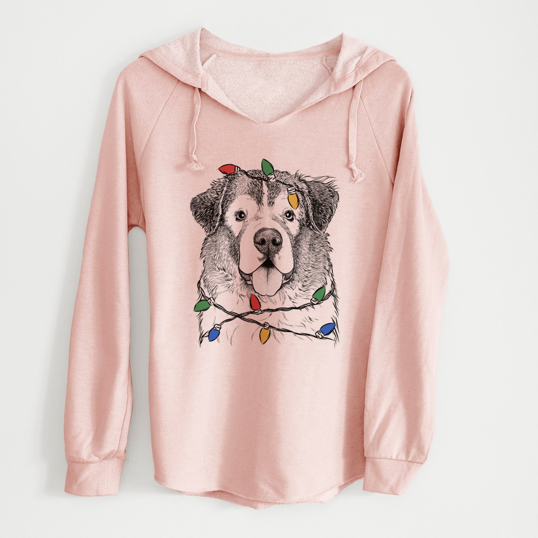 Christmas Lights Dilly the Saint Bernard - Cali Wave Hooded Sweatshirt