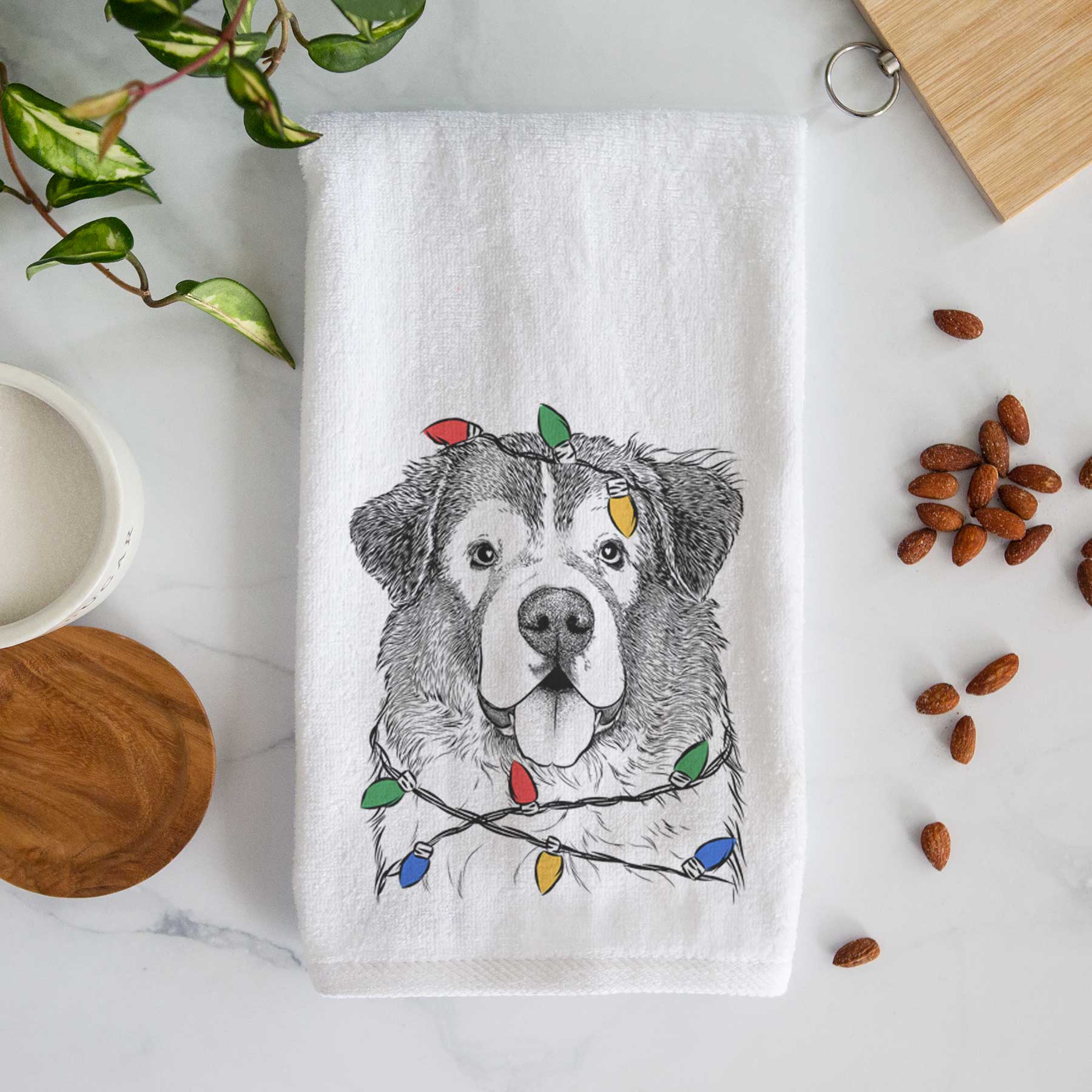 Dilly the Saint Bernard Decorative Hand Towel