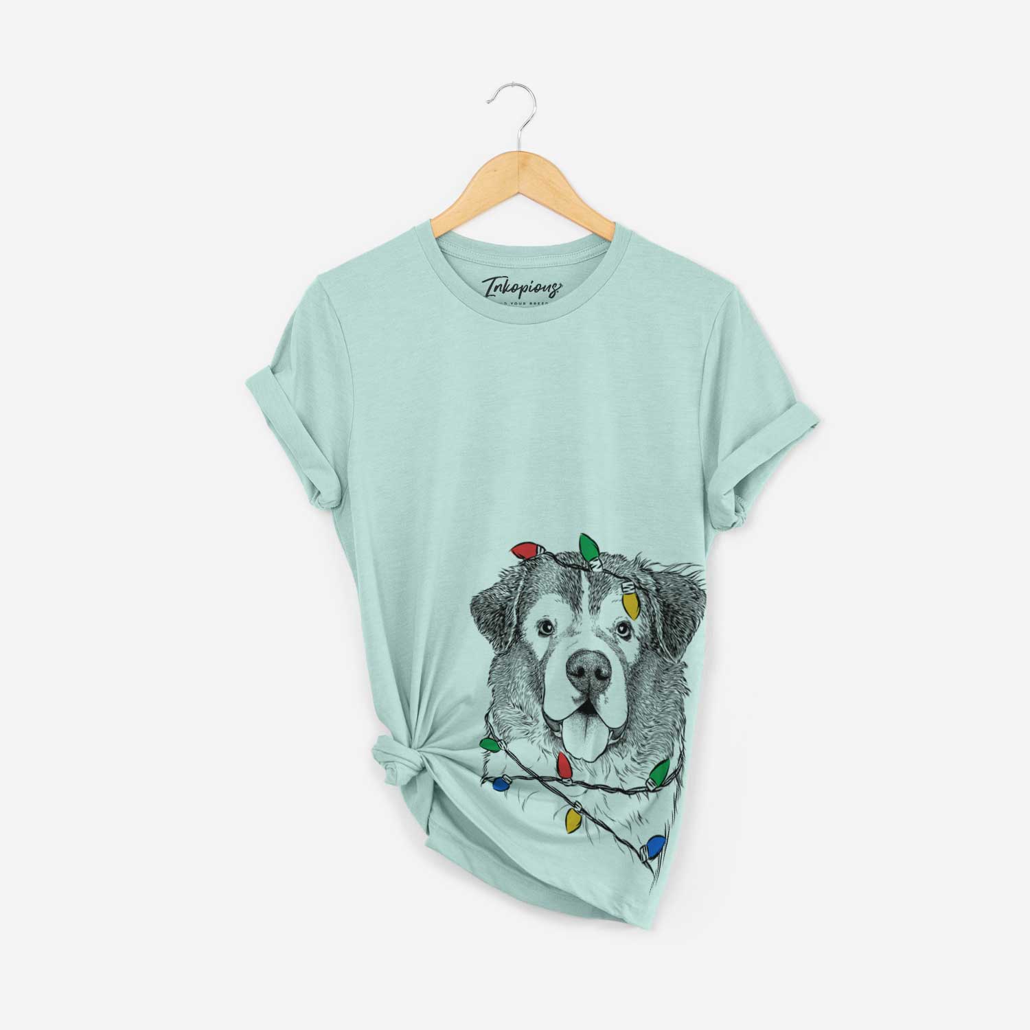 Christmas Lights Dilly the Saint Bernard - Unisex Crewneck