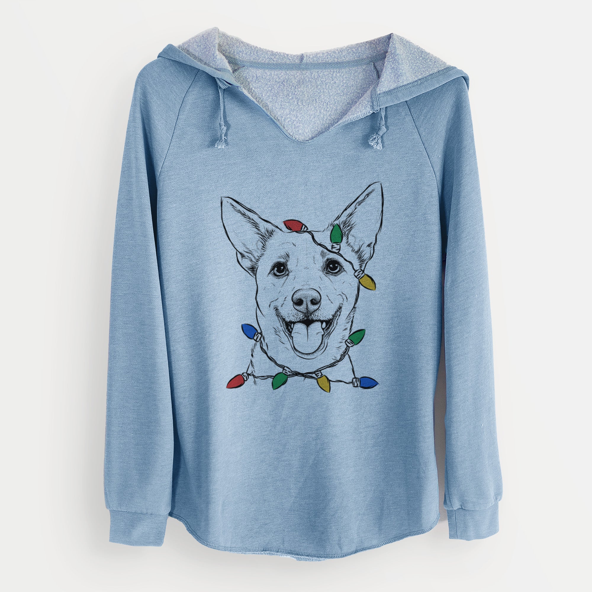 Christmas Lights Dinghy the Mixed Breed - Cali Wave Hooded Sweatshirt