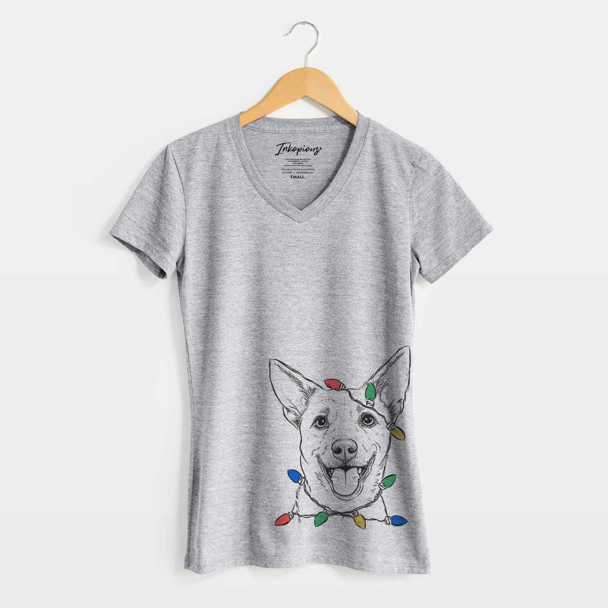 Christmas Lights Dinghy the Mixed Breed - Women's V-neck Shirt