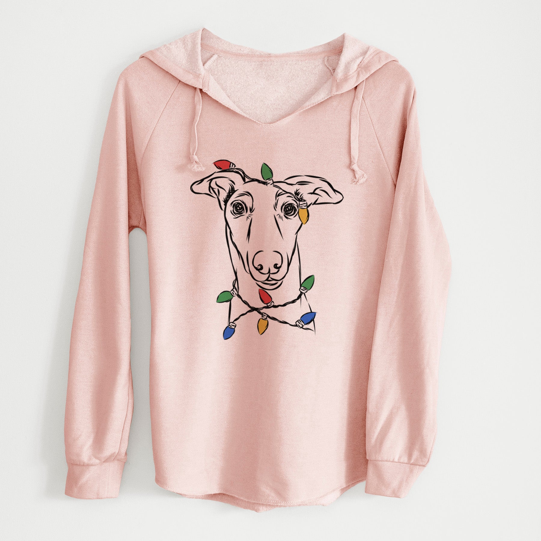 Christmas Lights Diva the Greyhound - Cali Wave Hooded Sweatshirt