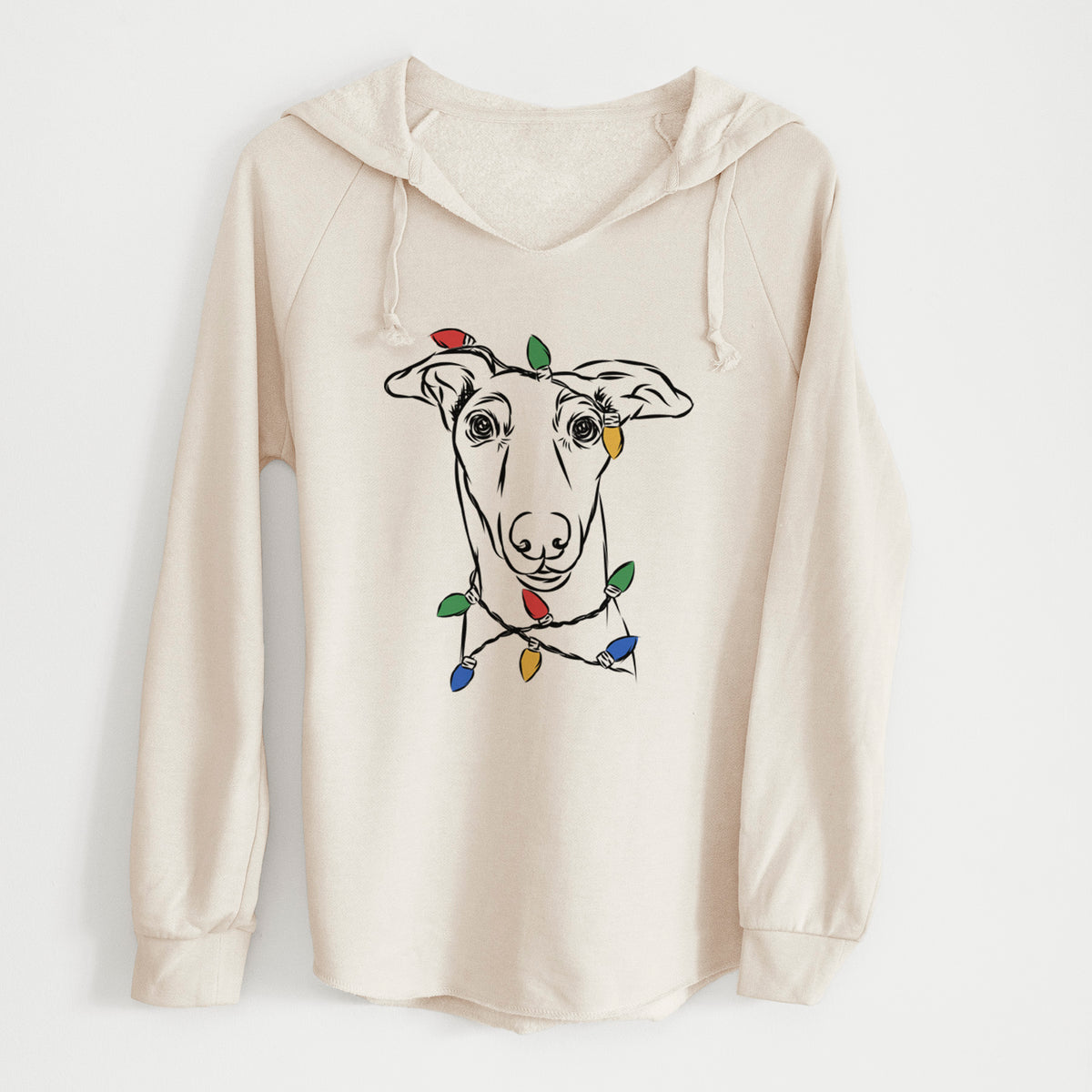 Christmas Lights Diva the Greyhound - Cali Wave Hooded Sweatshirt