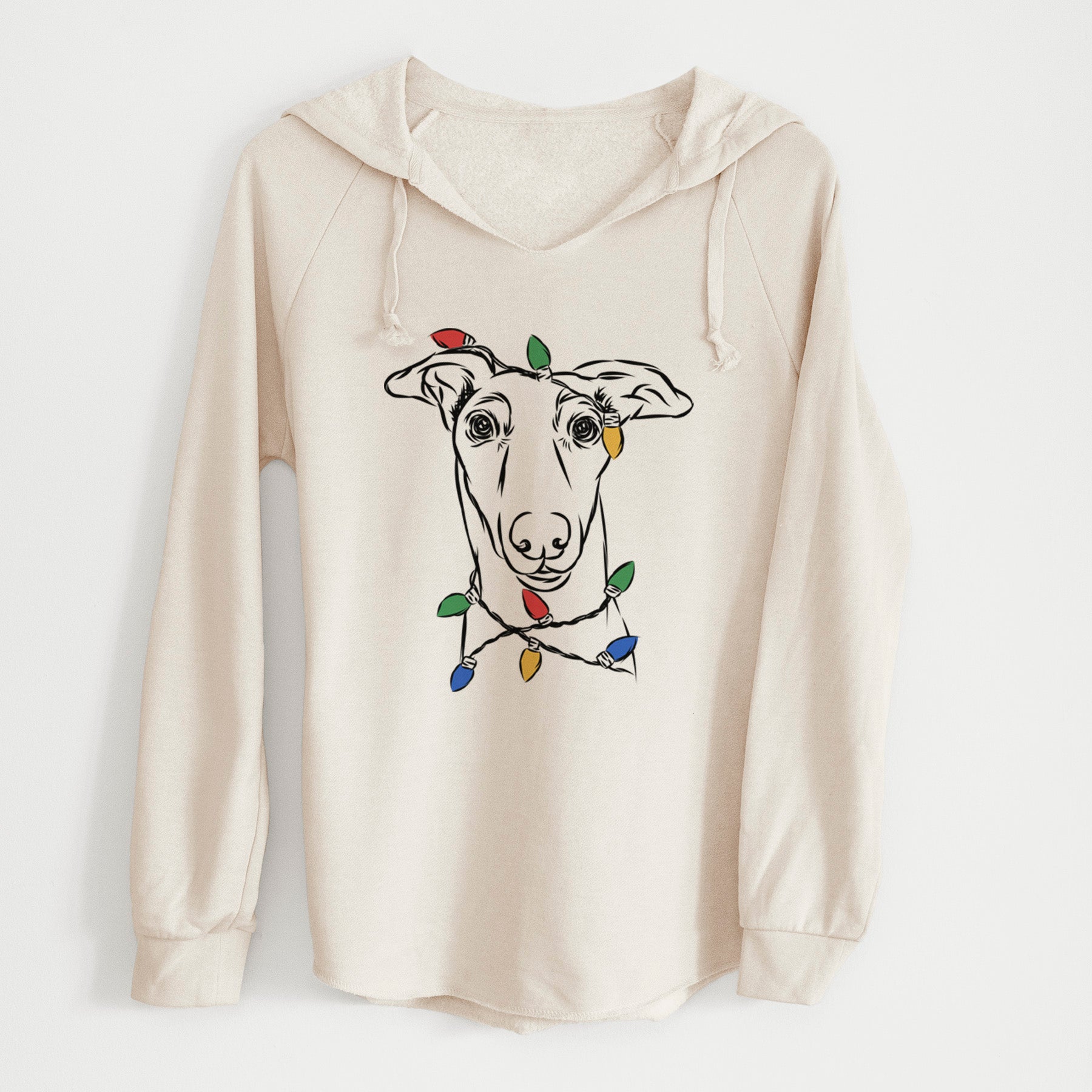 Christmas Lights Diva the Greyhound - Cali Wave Hooded Sweatshirt