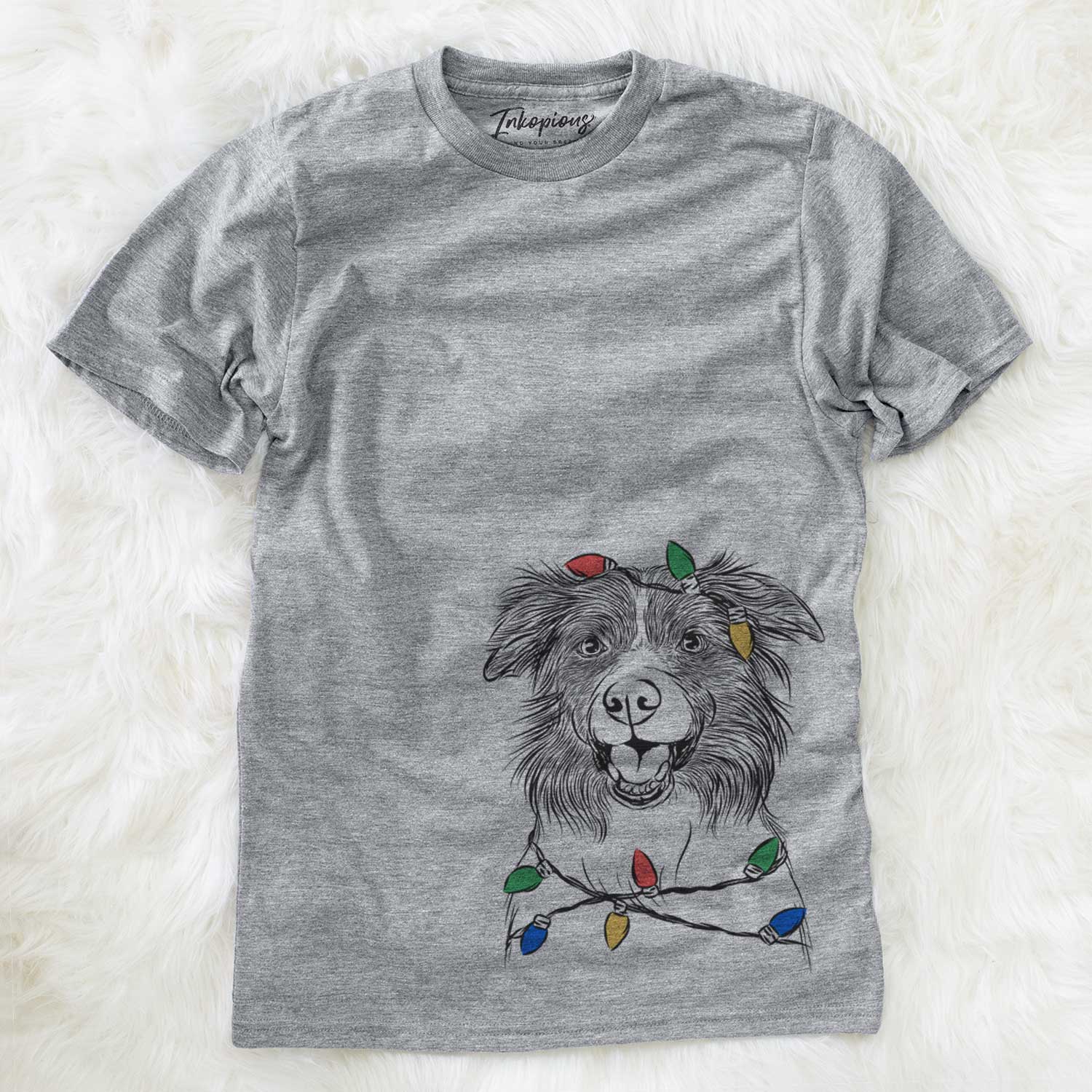 Christmas Lights Dizzy the Border Collie - Unisex Crewneck