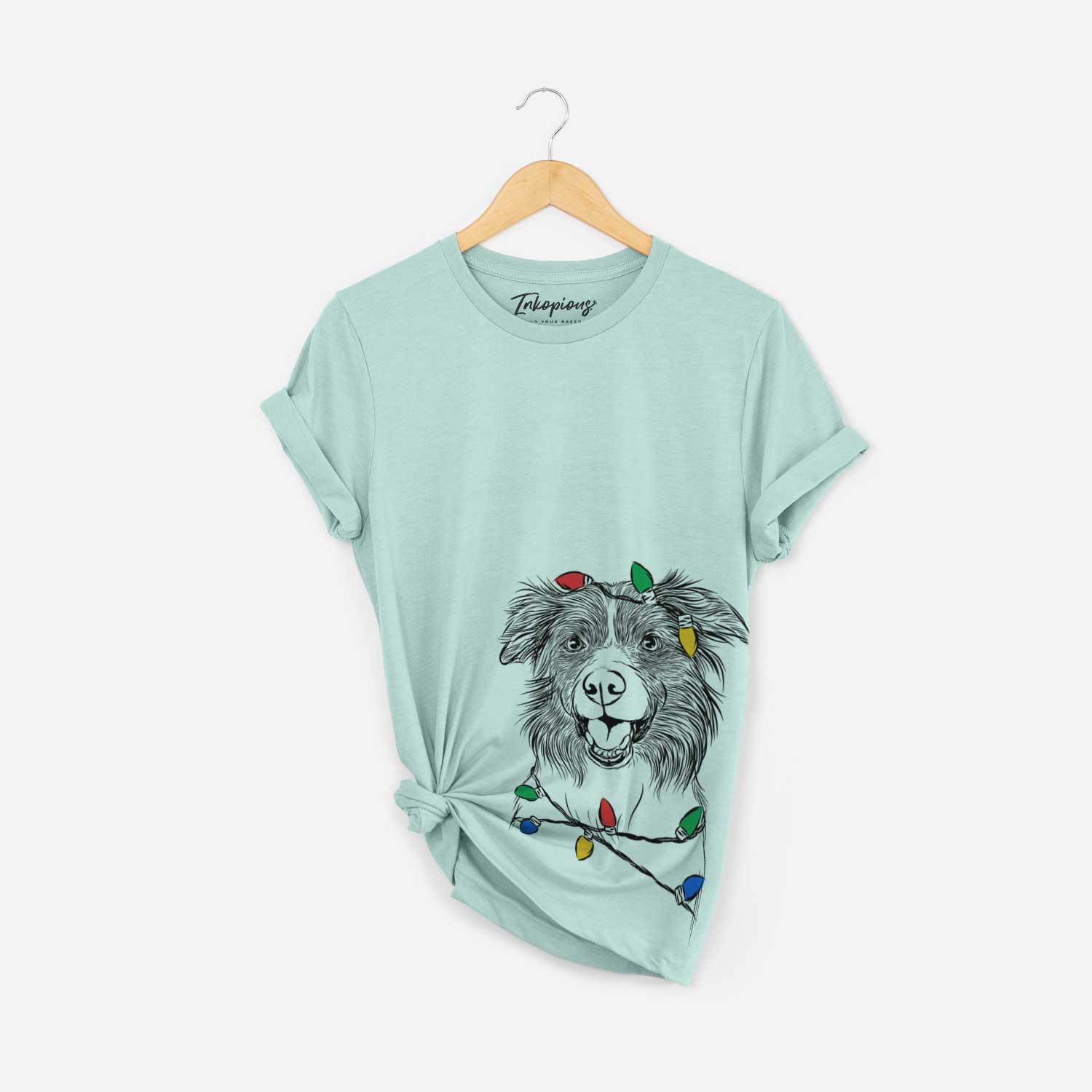 Christmas Lights Dizzy the Border Collie - Unisex Crewneck