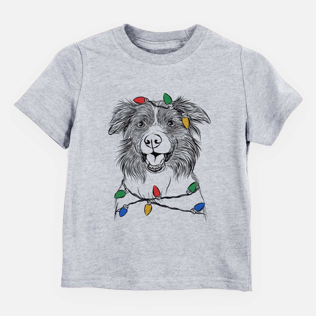 Christmas Lights Dizzy the Border Collie - Kids/Youth/Toddler Shirt