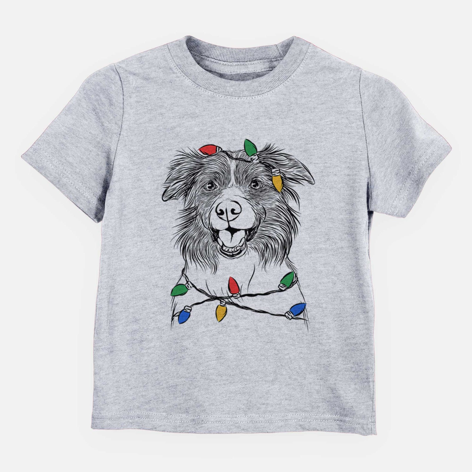 Christmas Lights Dizzy the Border Collie - Kids/Youth/Toddler Shirt