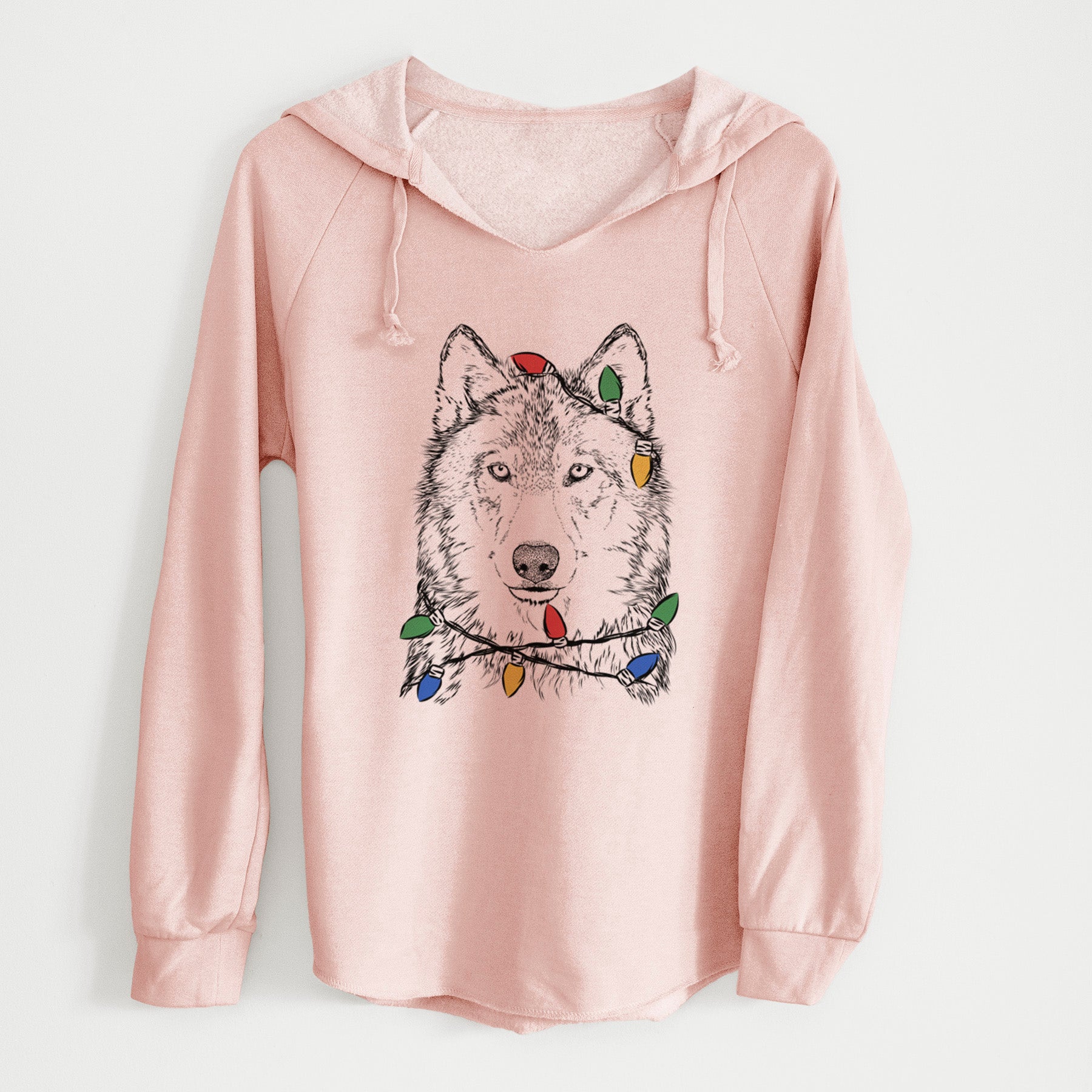 Christmas Lights Django the Grey Wolf - Cali Wave Hooded Sweatshirt