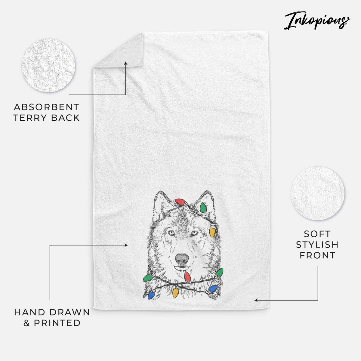 Django the Grey Wolf Decorative Hand Towel