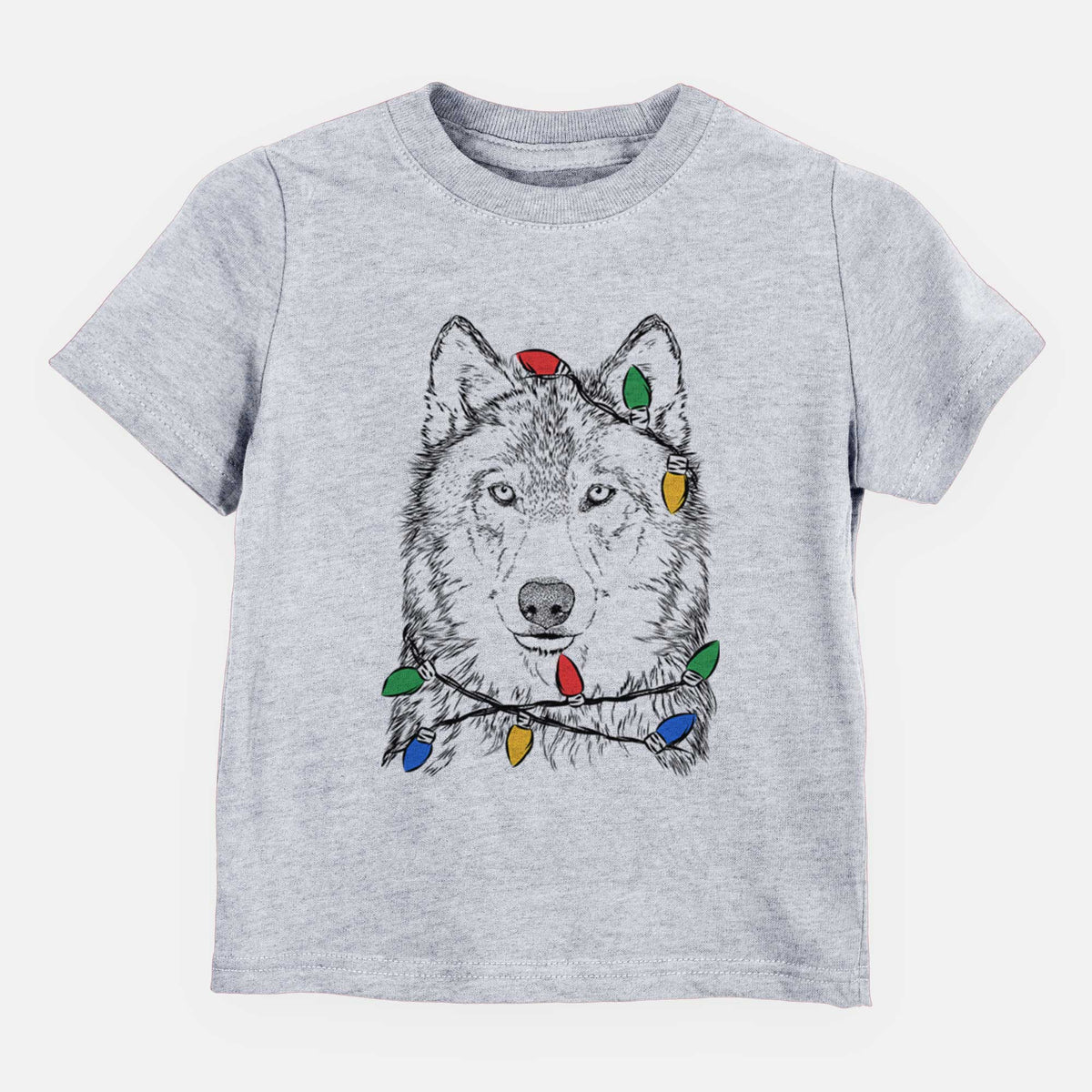 Christmas Lights Django the Grey Wolf - Kids/Youth/Toddler Shirt