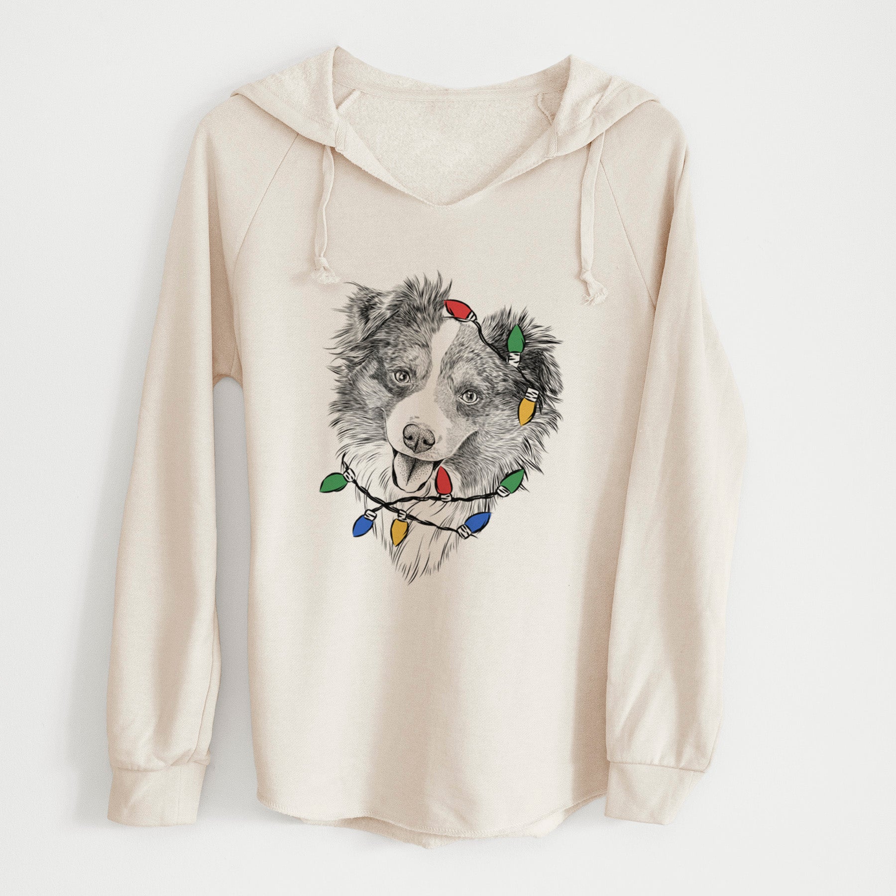 Christmas Lights Doc the Mini Aussie - Cali Wave Hooded Sweatshirt