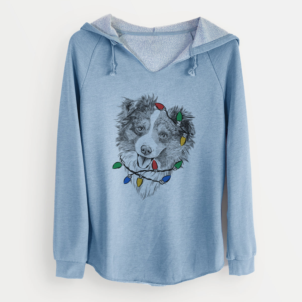 Christmas Lights Doc the Mini Aussie - Cali Wave Hooded Sweatshirt