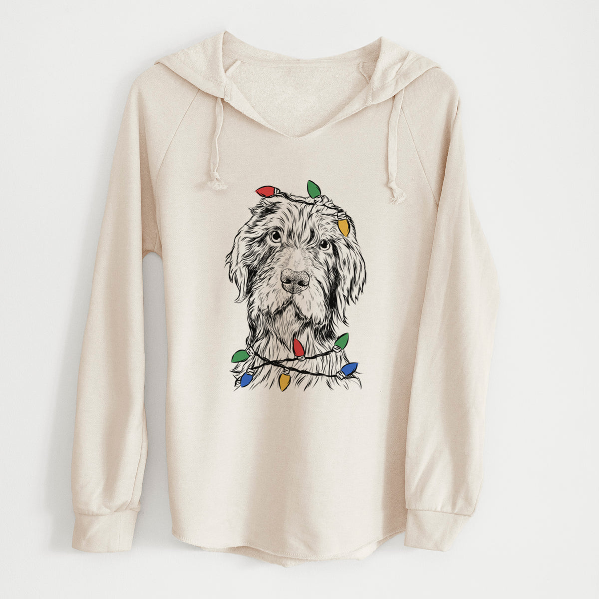 Christmas Lights Doc Holliday the Pudelpointer - Cali Wave Hooded Sweatshirt