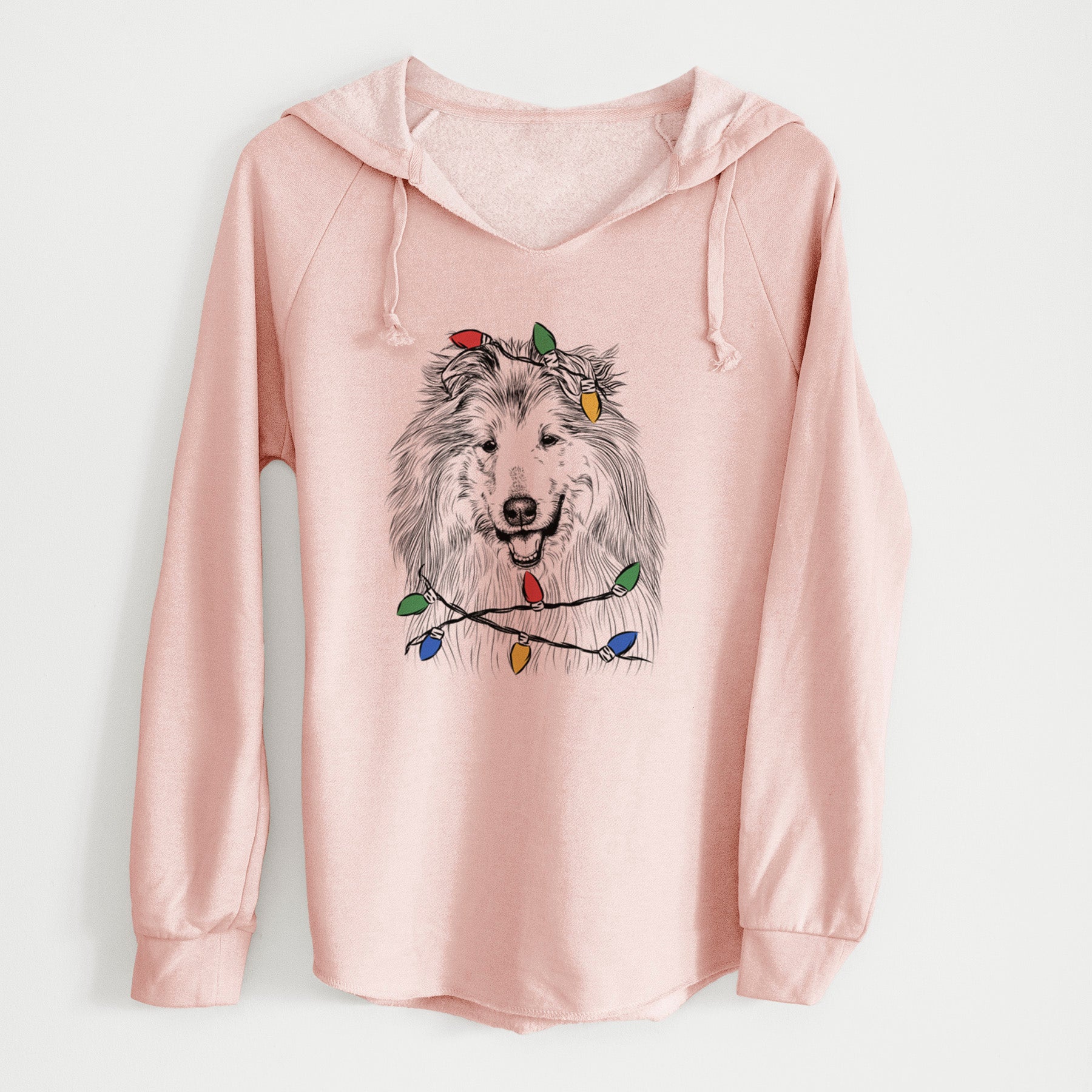 Christmas Lights Donnan the Rough Collie - Cali Wave Hooded Sweatshirt