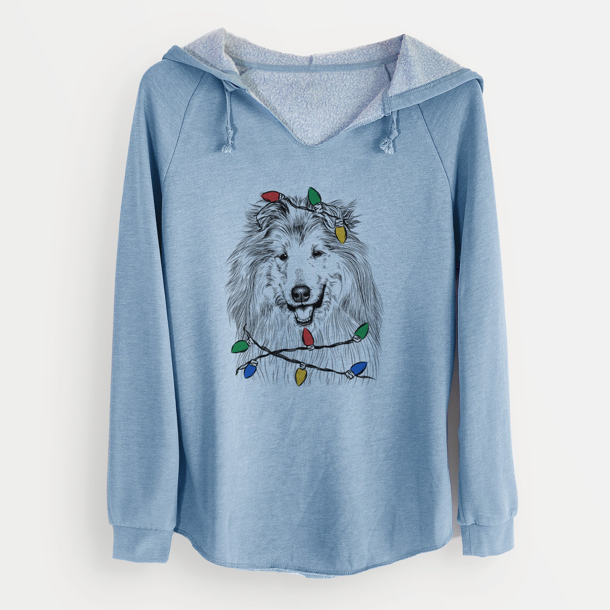 Christmas Lights Donnan the Rough Collie - Cali Wave Hooded Sweatshirt