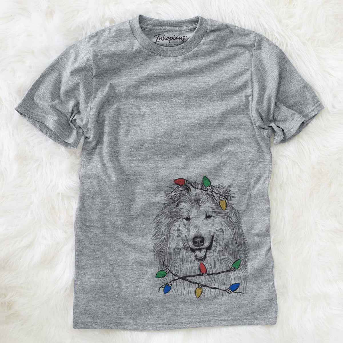 Christmas Lights Donnan the Rough Collie - Unisex Crewneck