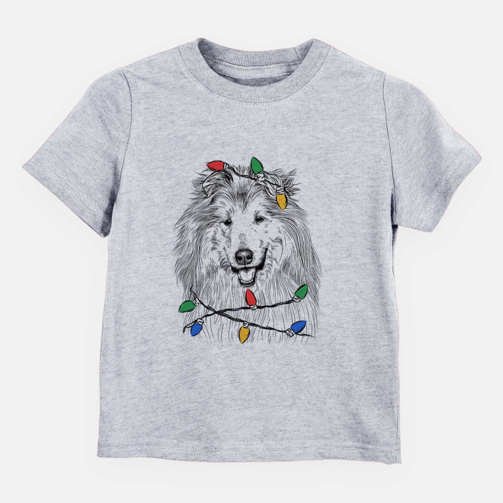 Christmas Lights Donnan the Rough Collie - Kids/Youth/Toddler Shirt