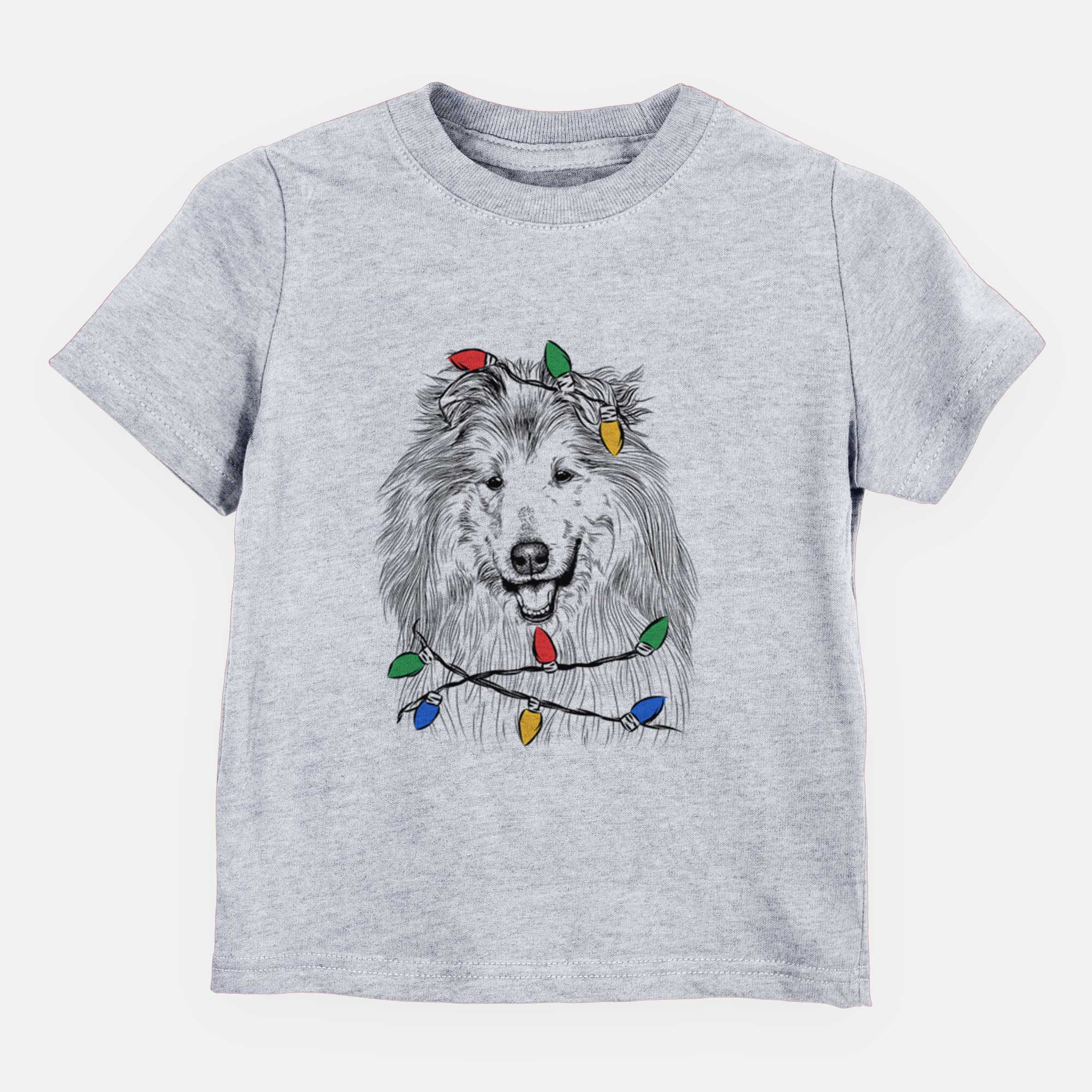 Christmas Lights Donnan the Rough Collie - Kids/Youth/Toddler Shirt