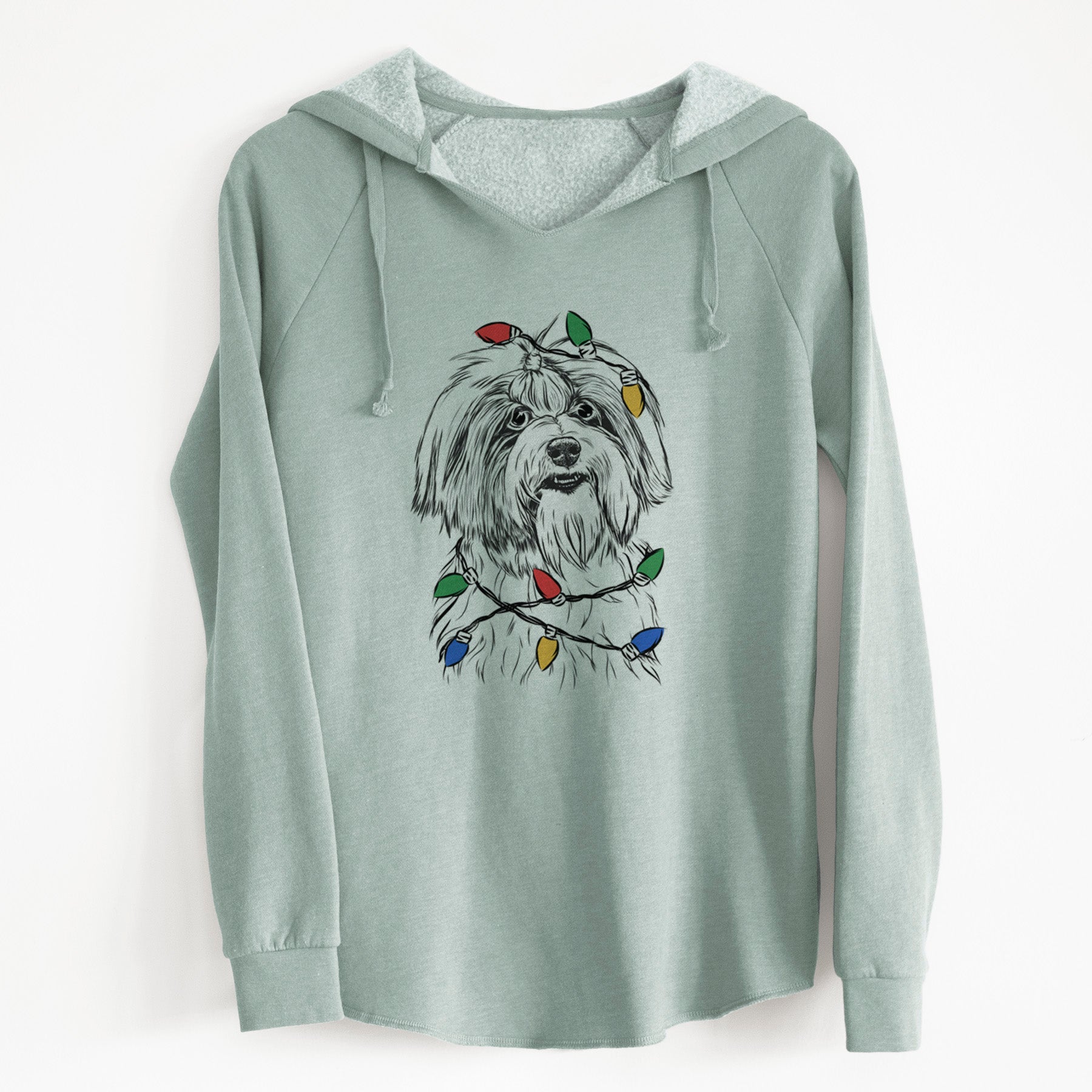 Christmas Lights Dooley the Havanese - Cali Wave Hooded Sweatshirt