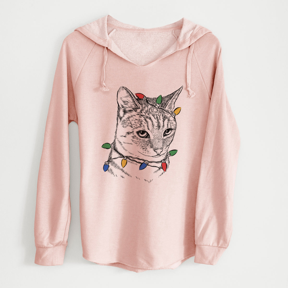 Christmas Lights Dora the Tabby Cat - Cali Wave Hooded Sweatshirt