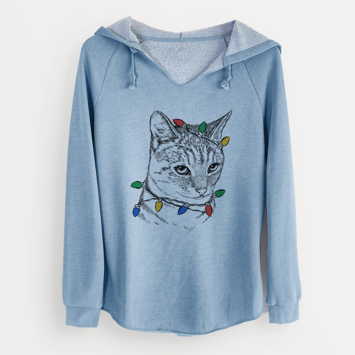 Christmas Lights Dora the Tabby Cat - Cali Wave Hooded Sweatshirt