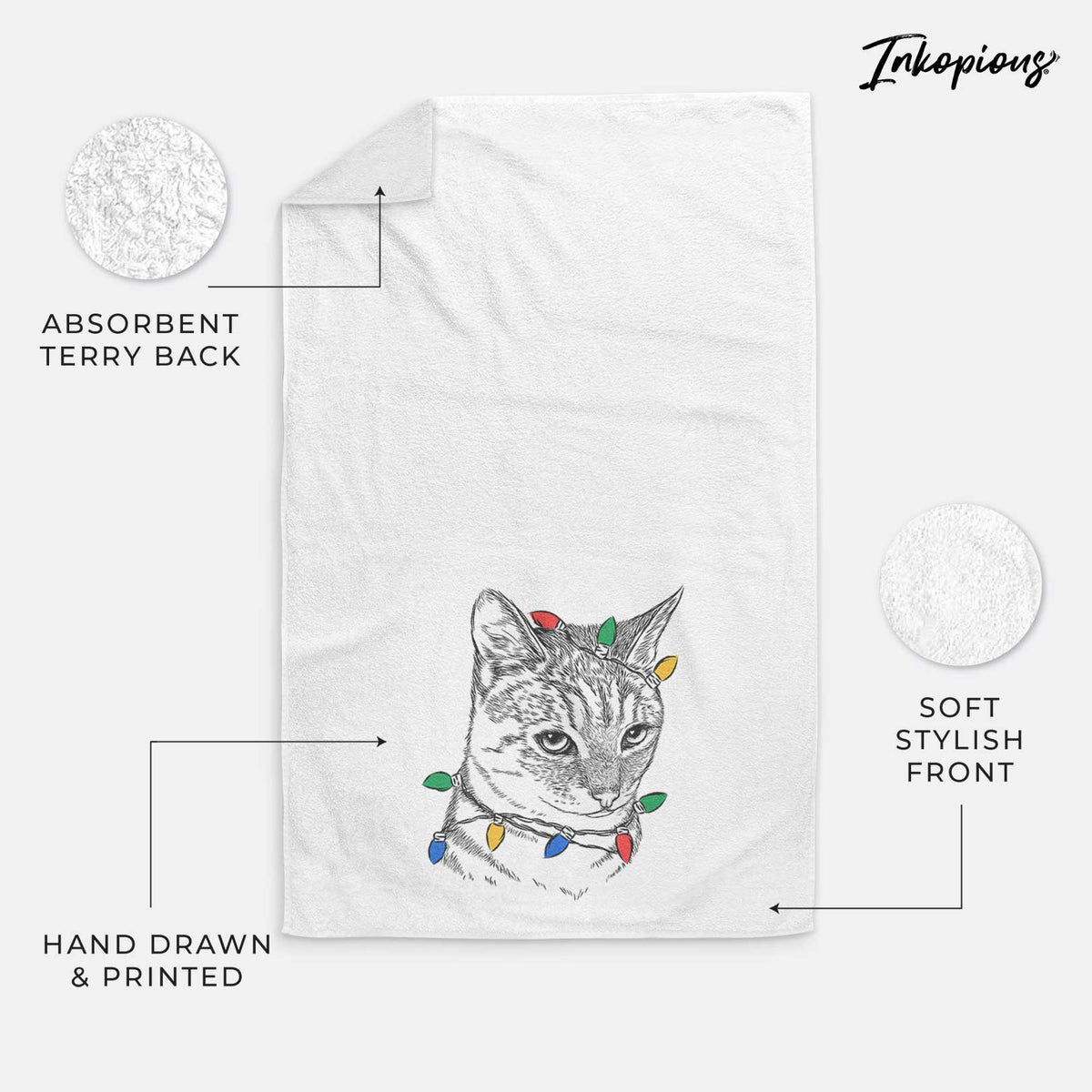 Dora the Tabby Cat Decorative Hand Towel
