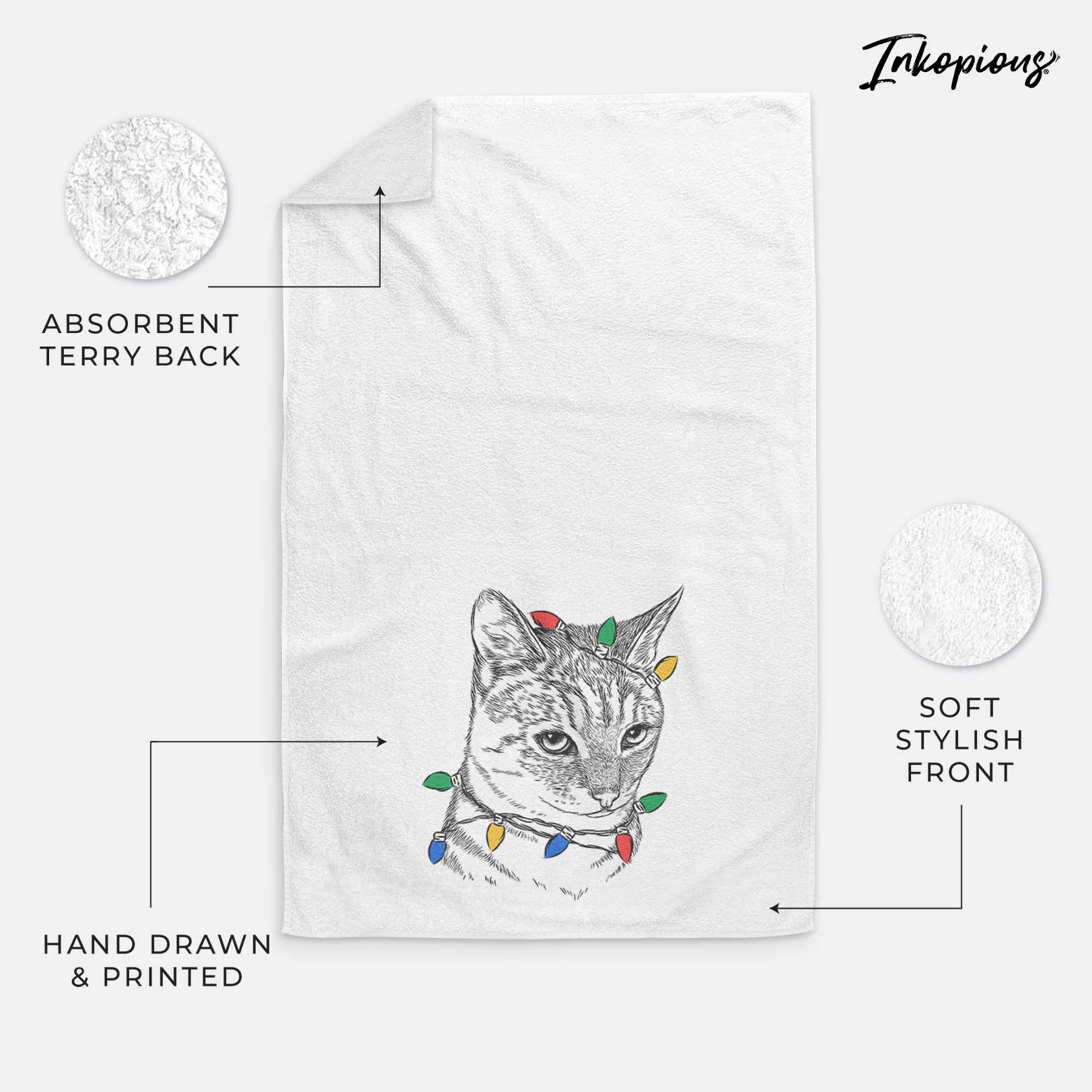 Dora the Tabby Cat Decorative Hand Towel