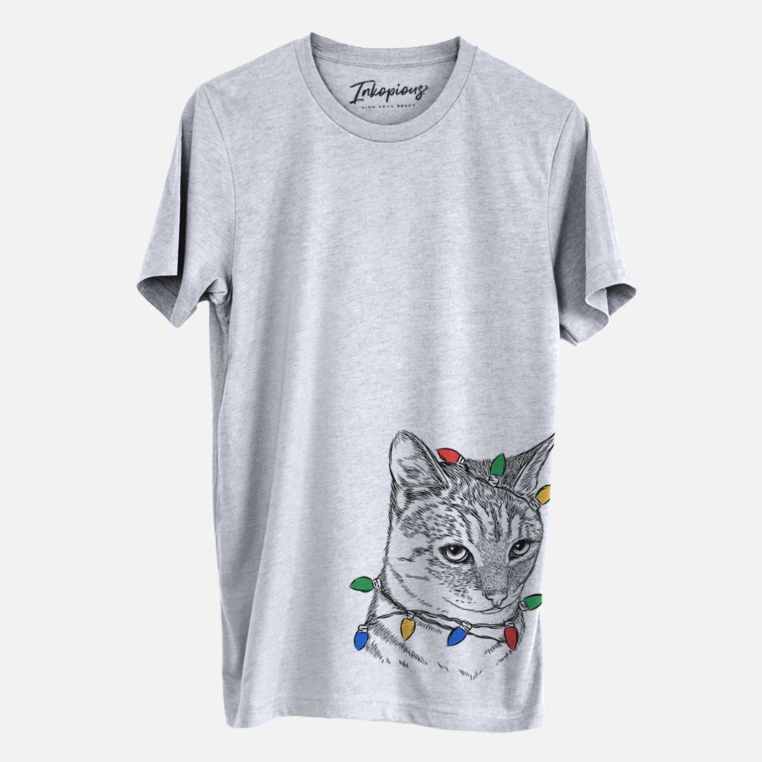 Christmas Lights Dora the Tabby Cat - Unisex Crewneck