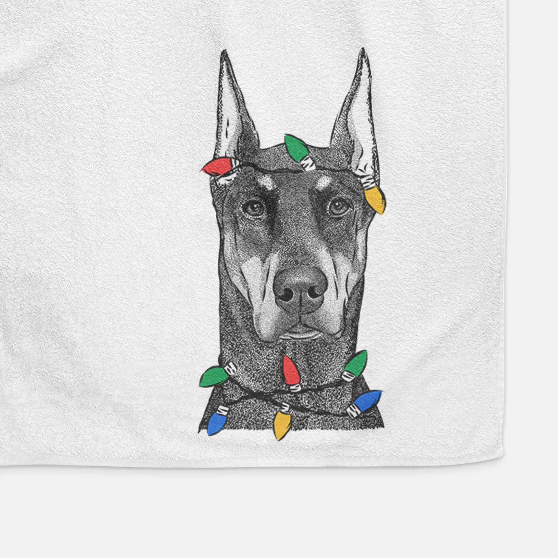 Drake the Doberman Pinscher Decorative Hand Towel