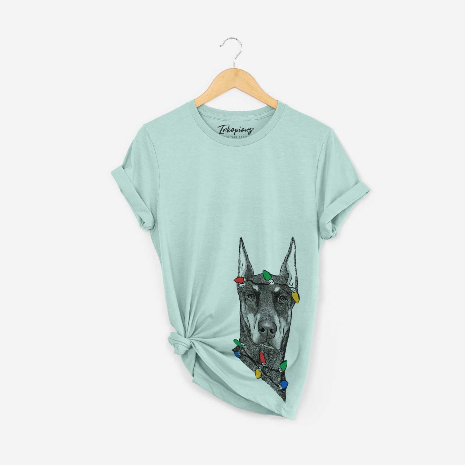 Christmas Lights Drake the Doberman Pinscher - Unisex Crewneck